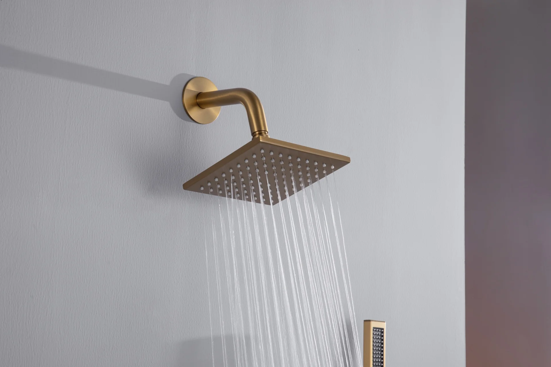 24 inch flush mount rainfall waterfall shower head 4 way thermostatic shower faucet with handle wand and regular head - Image 3