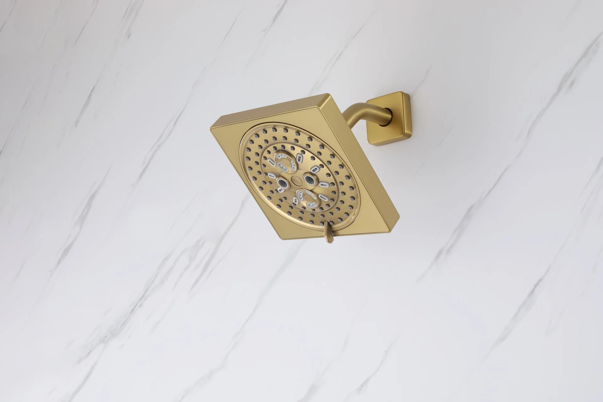 24 inch flush mount rainfall waterfall shower head 4 way thermostatic shower faucet with handle wand and regular head - Image 4