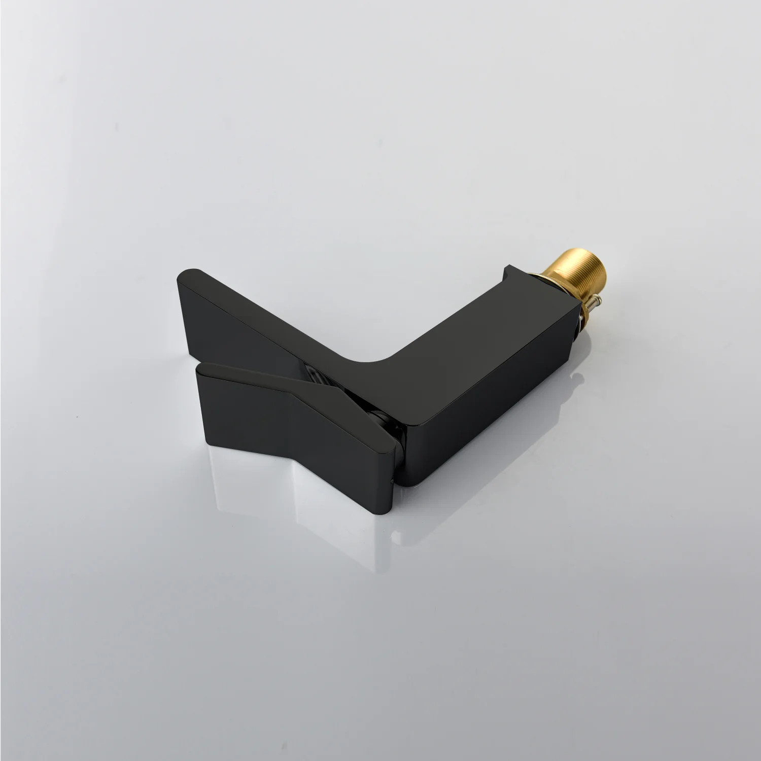 matte black waterfall single handle bathroom sink faucet with pop up overflow brass drain - Image 4