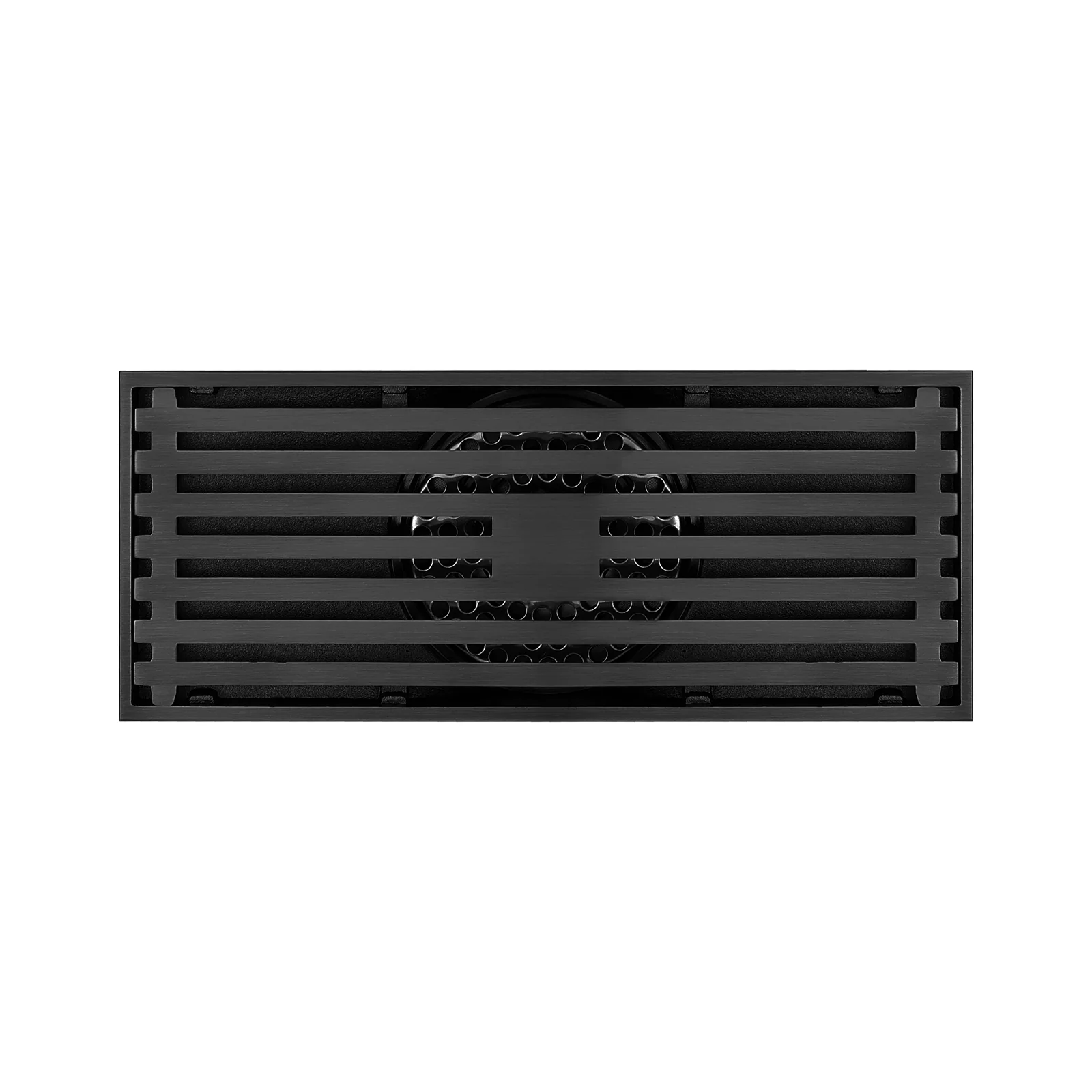 8 Inch Shower Linear Matte black Drain Rectangular Floor Drain with Accessories Square Hole Pattern Cover Grate Removable Matte Black Brass - Image 4
