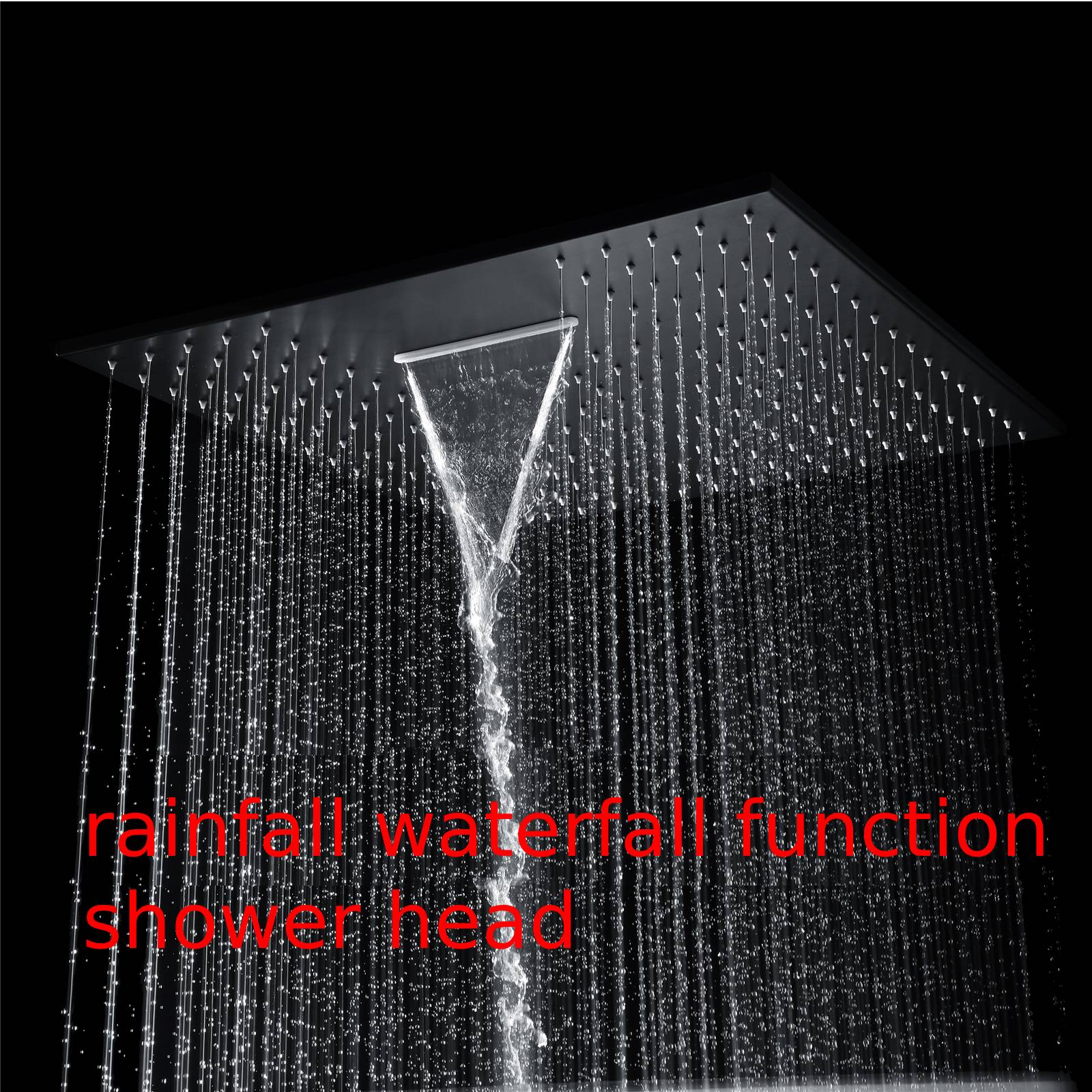 Matte Black Wall Mount 6" Regular Shower Head with 12" or 16" Rainfall Head, 3-Way Thermostatic System - Image 22