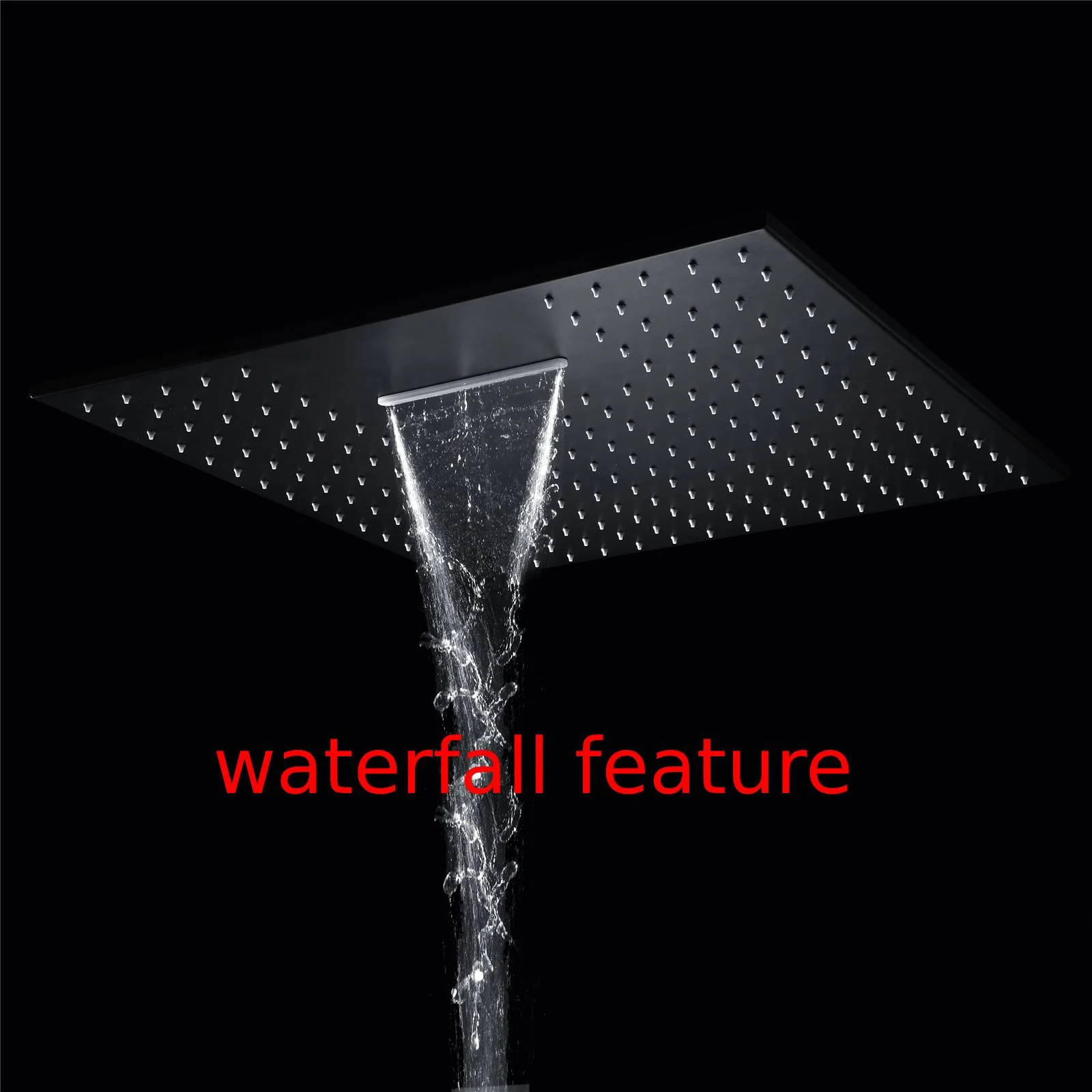 Matte Black Wall Mount 6" Regular Shower Head with 12" or 16" Rainfall Head, 3-Way Thermostatic System - Image 23