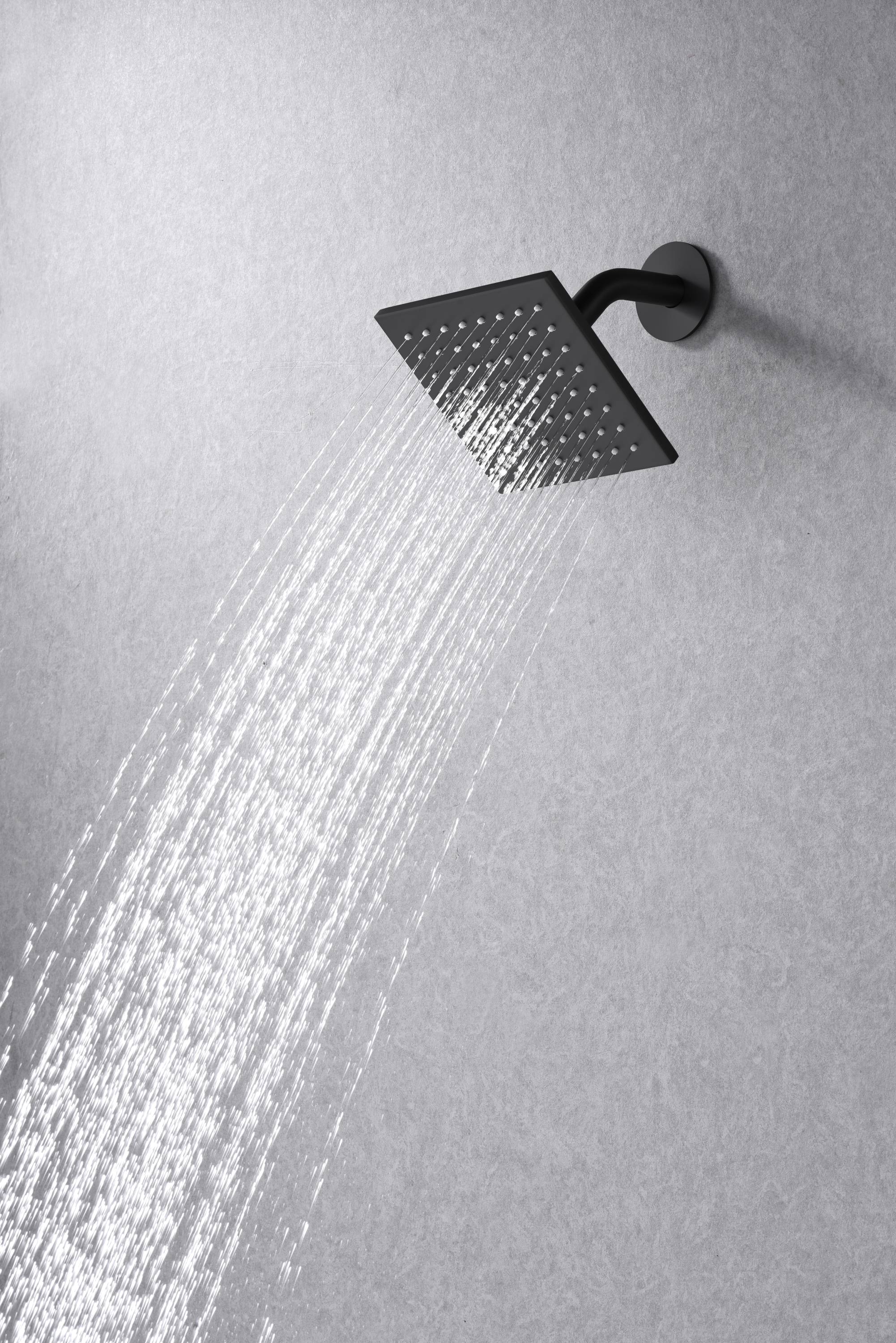 Matte Black Wall Mount 6" Regular Shower Head with 12" or 16" Rainfall Head, 3-Way Thermostatic System - Image 9