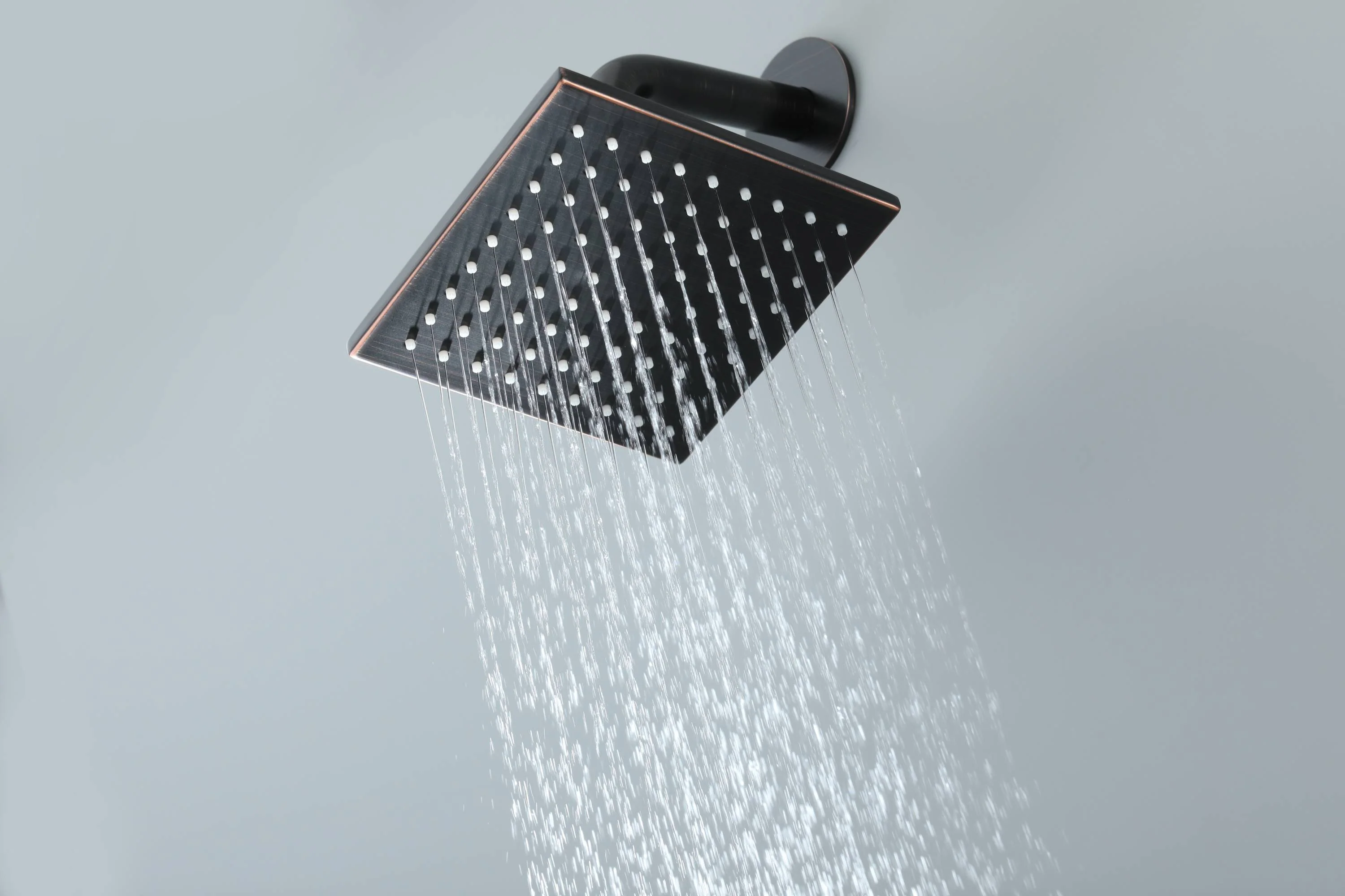 Oil Rubbed Bronze 6-Inch High Water Pressure Wall Mount Regular Shower Head 2-Way Faucet System with Waterfall Tub Spout - Image 2