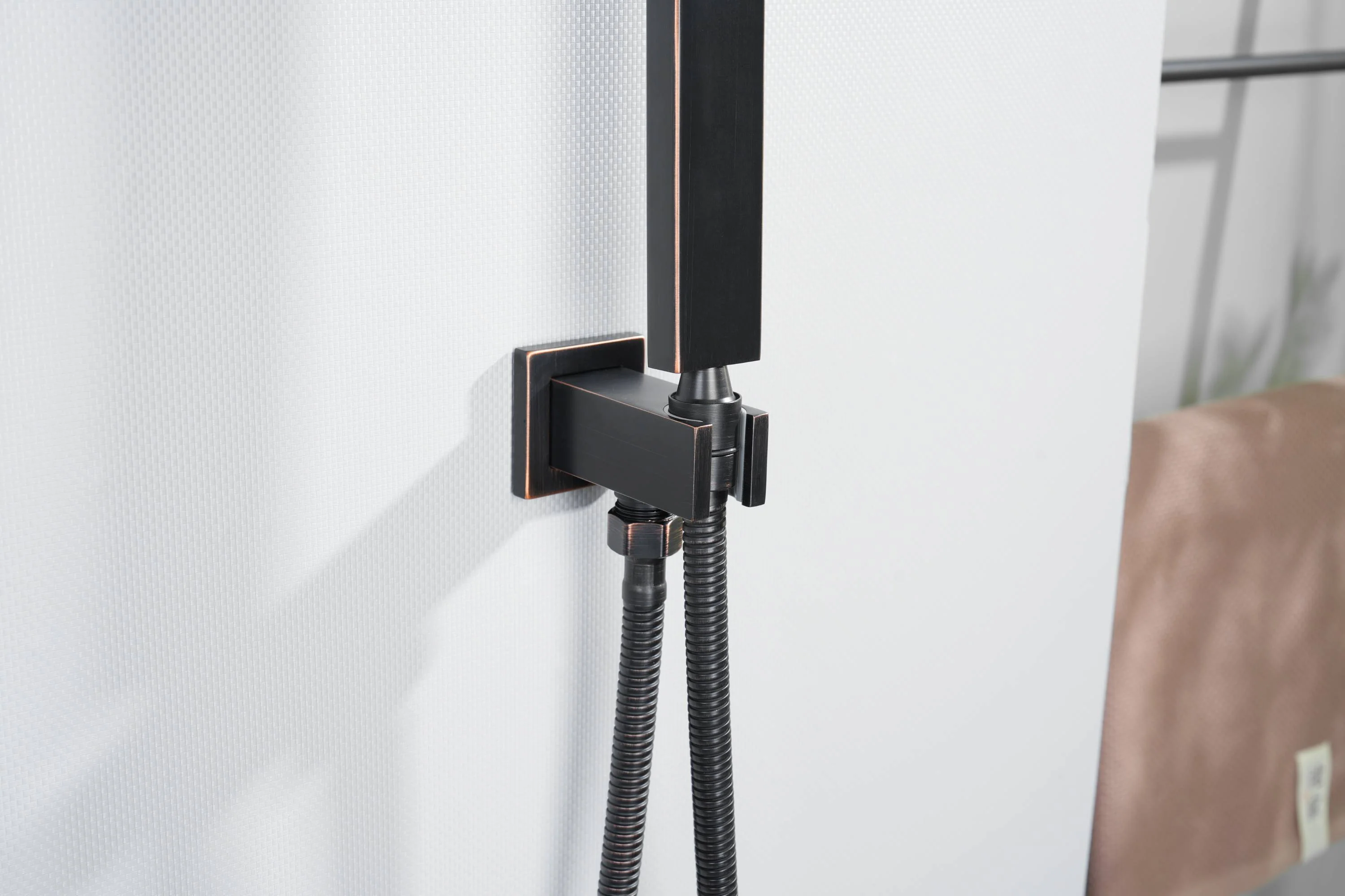Oil Rubbed Bronze Ceiling Mount Dual 20-Inch Rainfall Shower Head with 4-Way Thermostatic System with Body Jets - Image 4