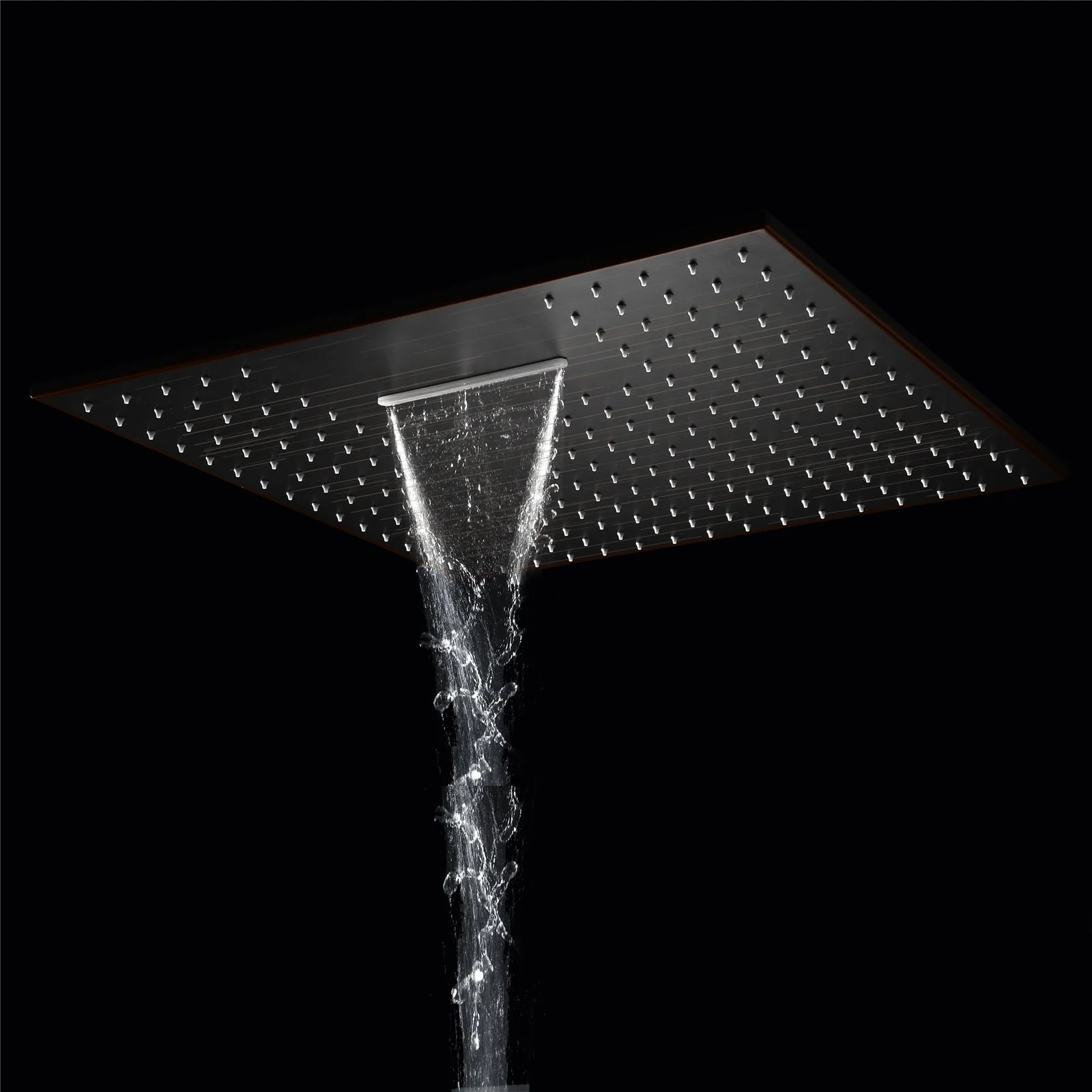 Oil Rubbed Bronze Ceiling Mount 20-Inch Rainfall Waterfall Shower Head with 4-Way Thermostatic System with second 20-Inch Rainfall Shower Head - Image 2