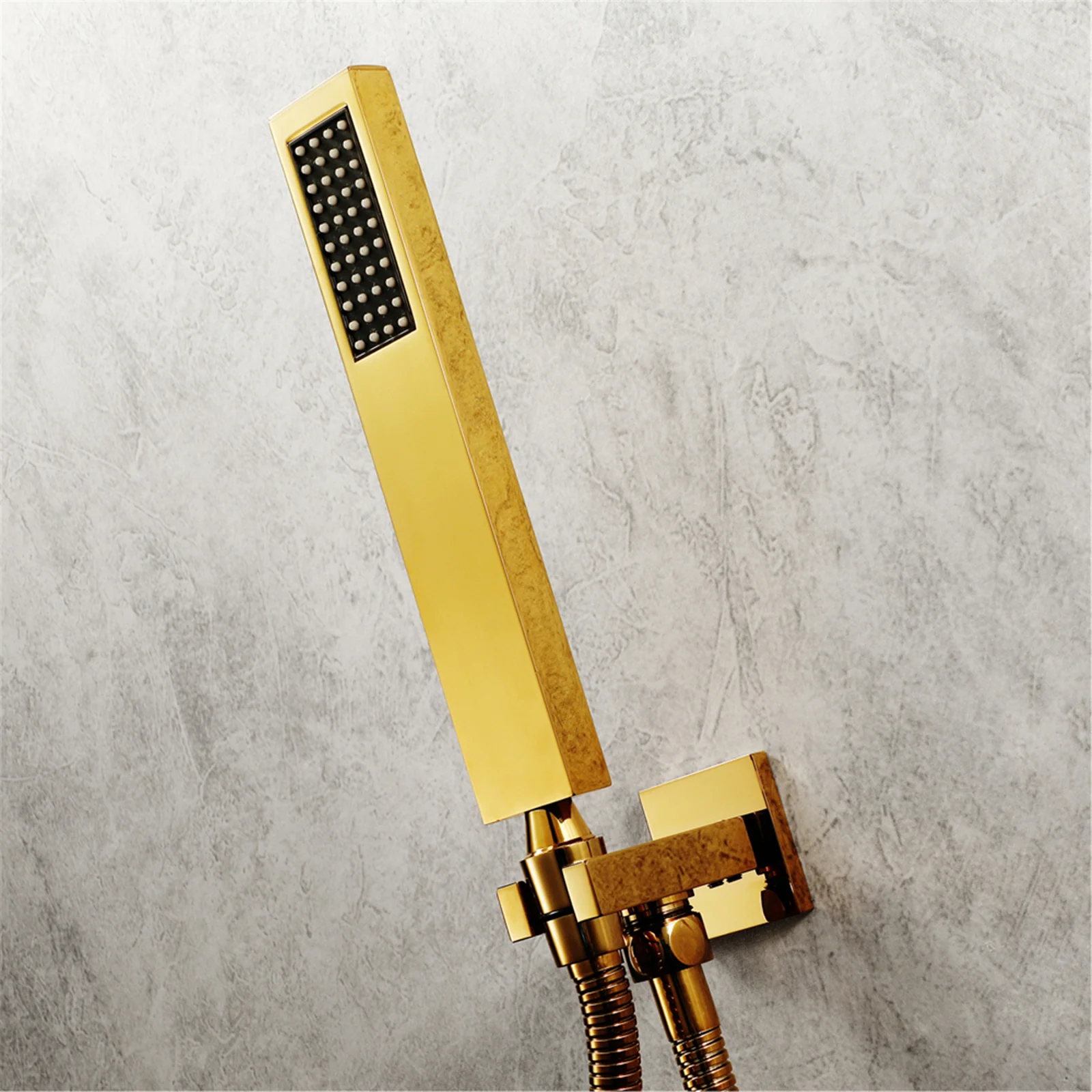 16-Inch Polished Gold Flush Mount Shower Faucet Set: 6-Way Thermostatic Control, 64-Color LED, Bluetooth Music, Rainfall-Waterfall-Mist Functions, Rotating Hydro Jet, and Regular Head - Image 5