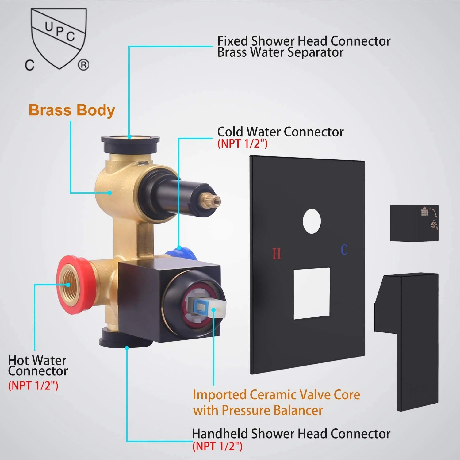 two or three way rough in valve with trim - Image 4