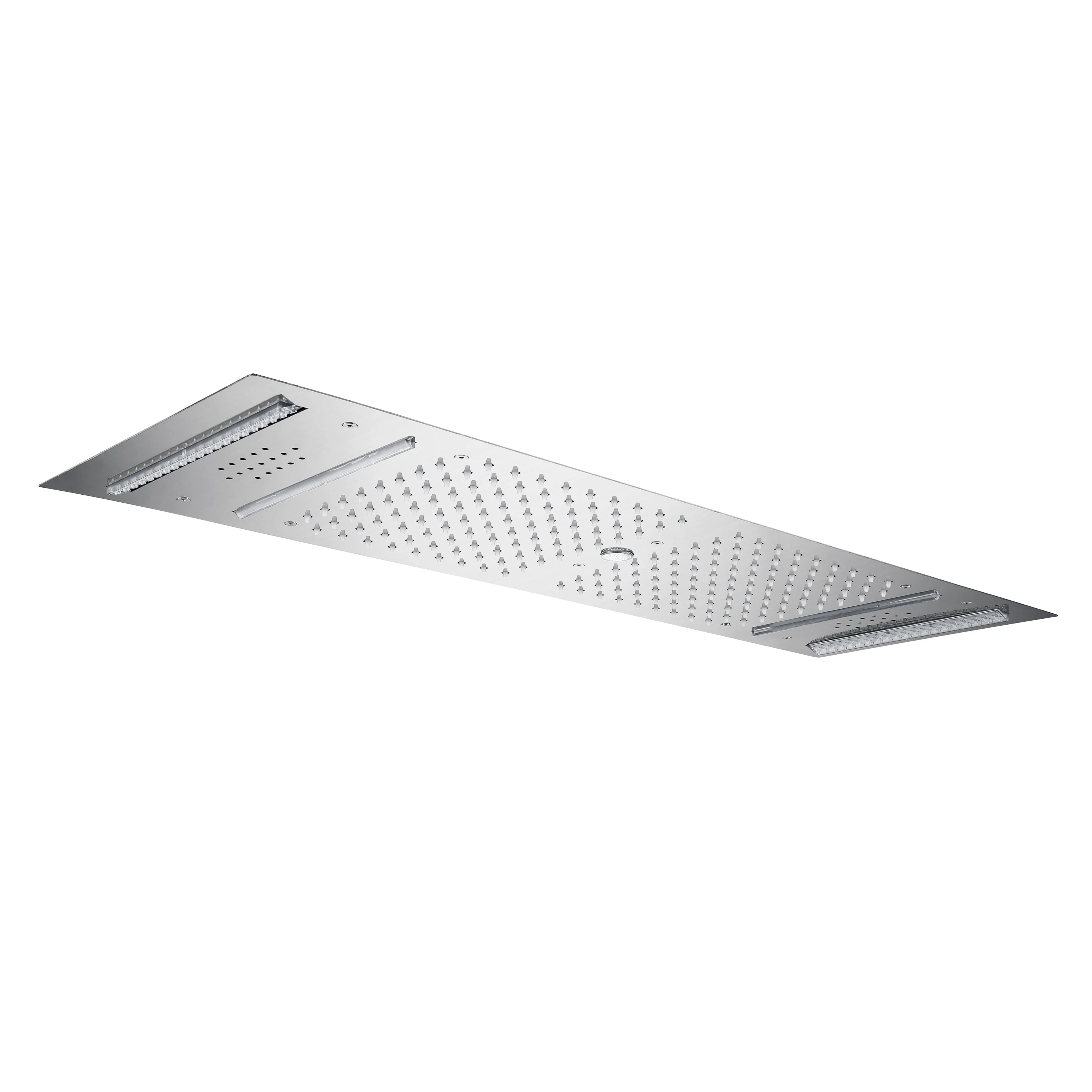Brushed Nickel or brushed gold or matte black 36-Inch Rainfall Waterfall Water Column 4 functions Shower Head with Bluetooth Music and 64 LED Lights - Image 10