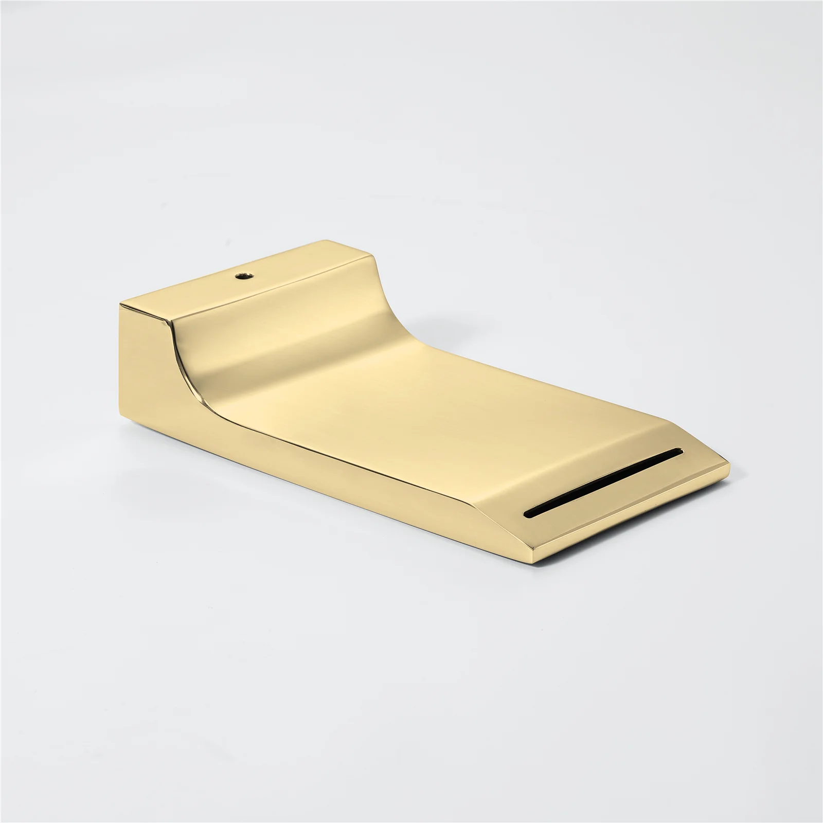 Waterfall Wall-mount pressure balance Bath Tub Filler Faucet with Handheld Shower Brushed Gold or Polished Gold - Image 15