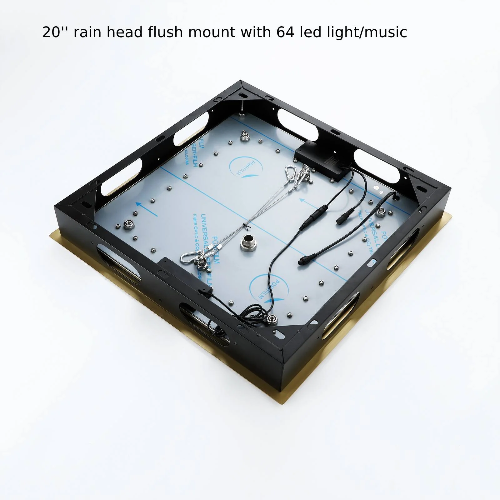 20 inch ceiling or flush mount Brushed gold 3 way digital display thermostatic shower faucet with high pressure 6 '' head  and handle sprayer - Image 10
