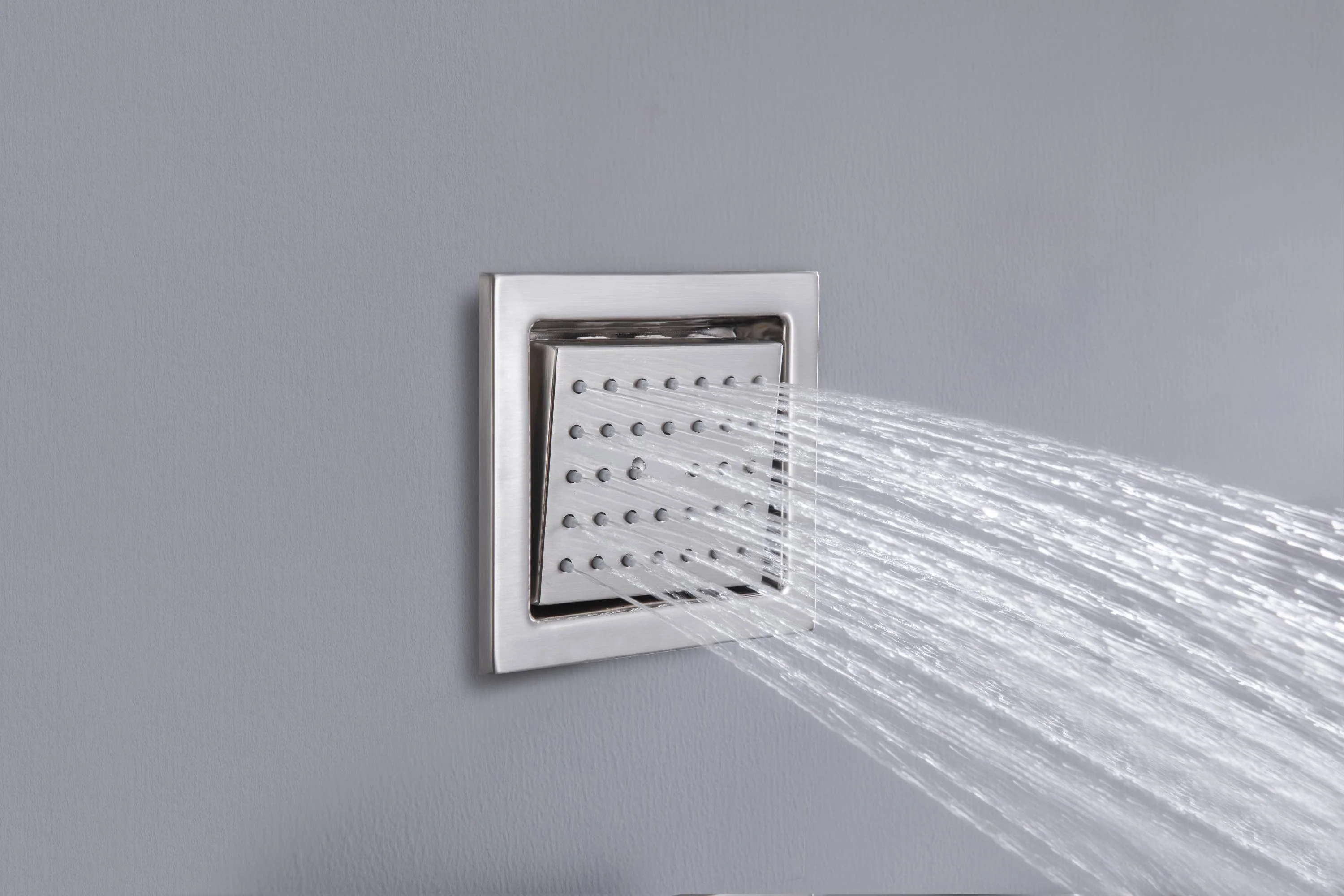 Flush mount 20 inch Rainfall Waterfall shower head 6 way Digital display thermostatic Shower Faucet with Dual Regular Heads and Body Jets - Image 46