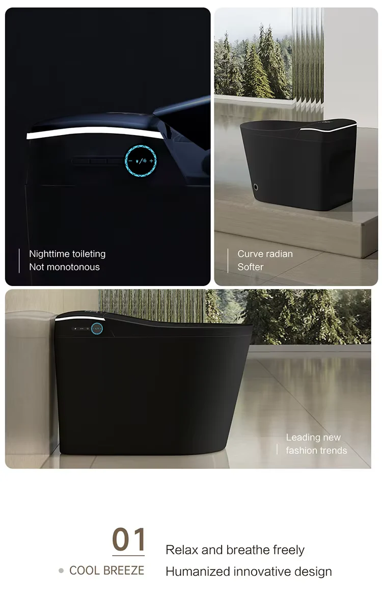 Experience Luxury and Convenience with our Matte Black Smart Toilet Bidet Elongated Seat - Unlimited Warm Water, Wand Cleaning, Remote Control - Image 3