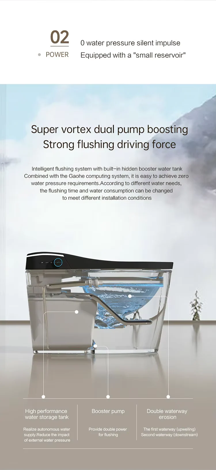 Experience Luxury and Convenience with our Matte Black Smart Toilet Bidet Elongated Seat - Unlimited Warm Water, Wand Cleaning, Remote Control - Image 5