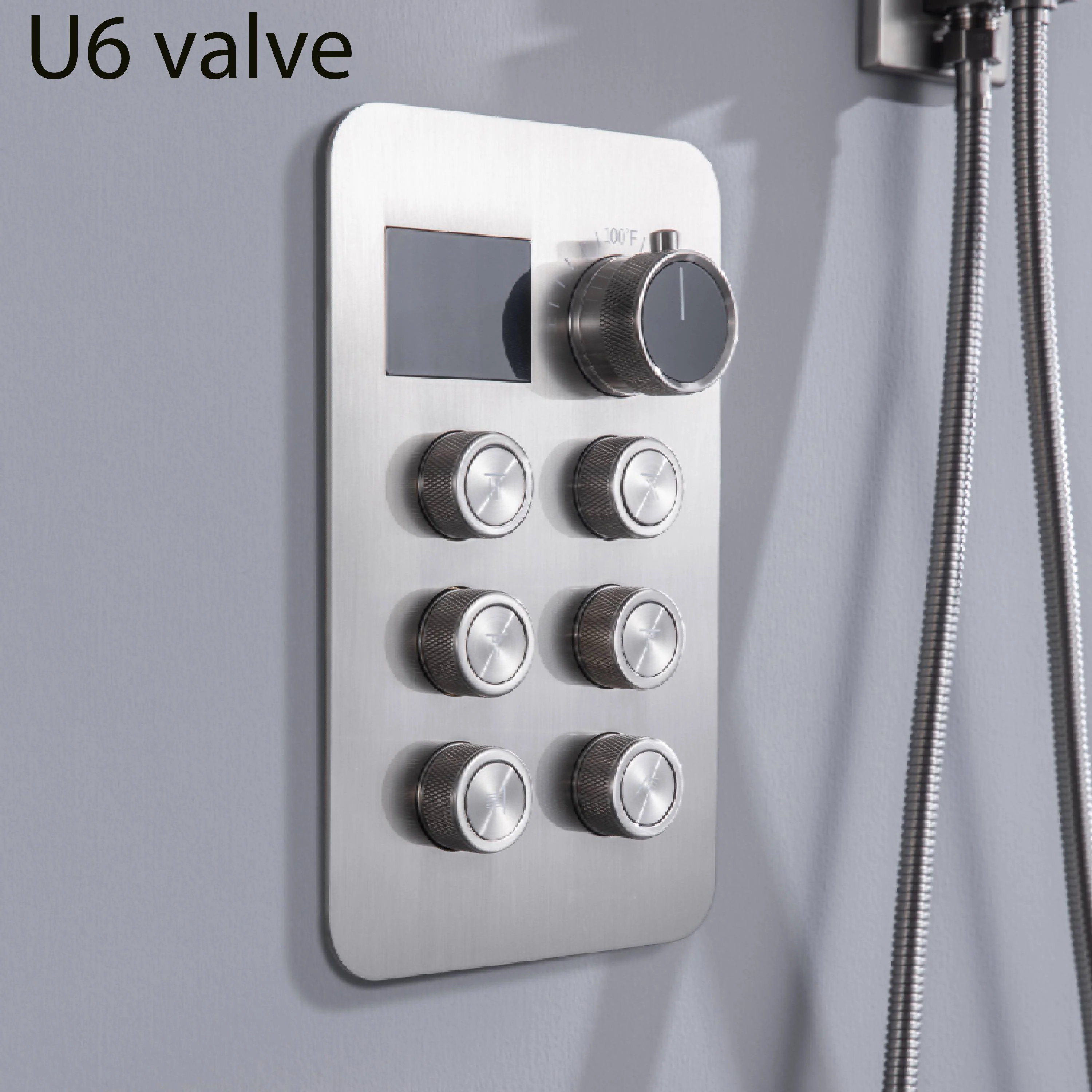 24" Flush Mount Shower Head with 6-Way Digital Faucet, 6" Regular Head, Body Jets - Image 19