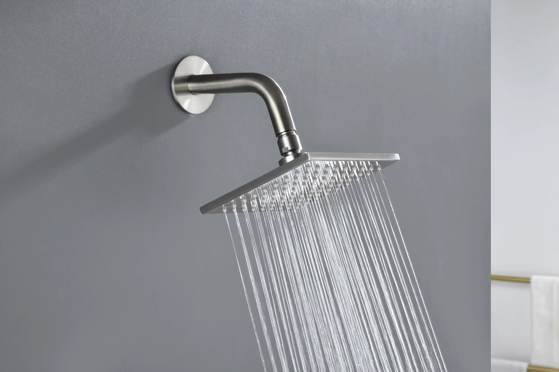 Flush Mount 32 x 8 inch Rainfall 64 LED Light Shower Head with 6-Way Thermostatic Faucet and High-Pressure Regular Heads - Image 21