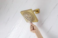 Flush Mount 24 X 16 inch or 48 x 8 inch Rainfall Waterfall 64 LED Light Shower Head with 6-Way Thermostatic Faucet and High-Pressure Wall Mount Regular Shower Head - Image 27