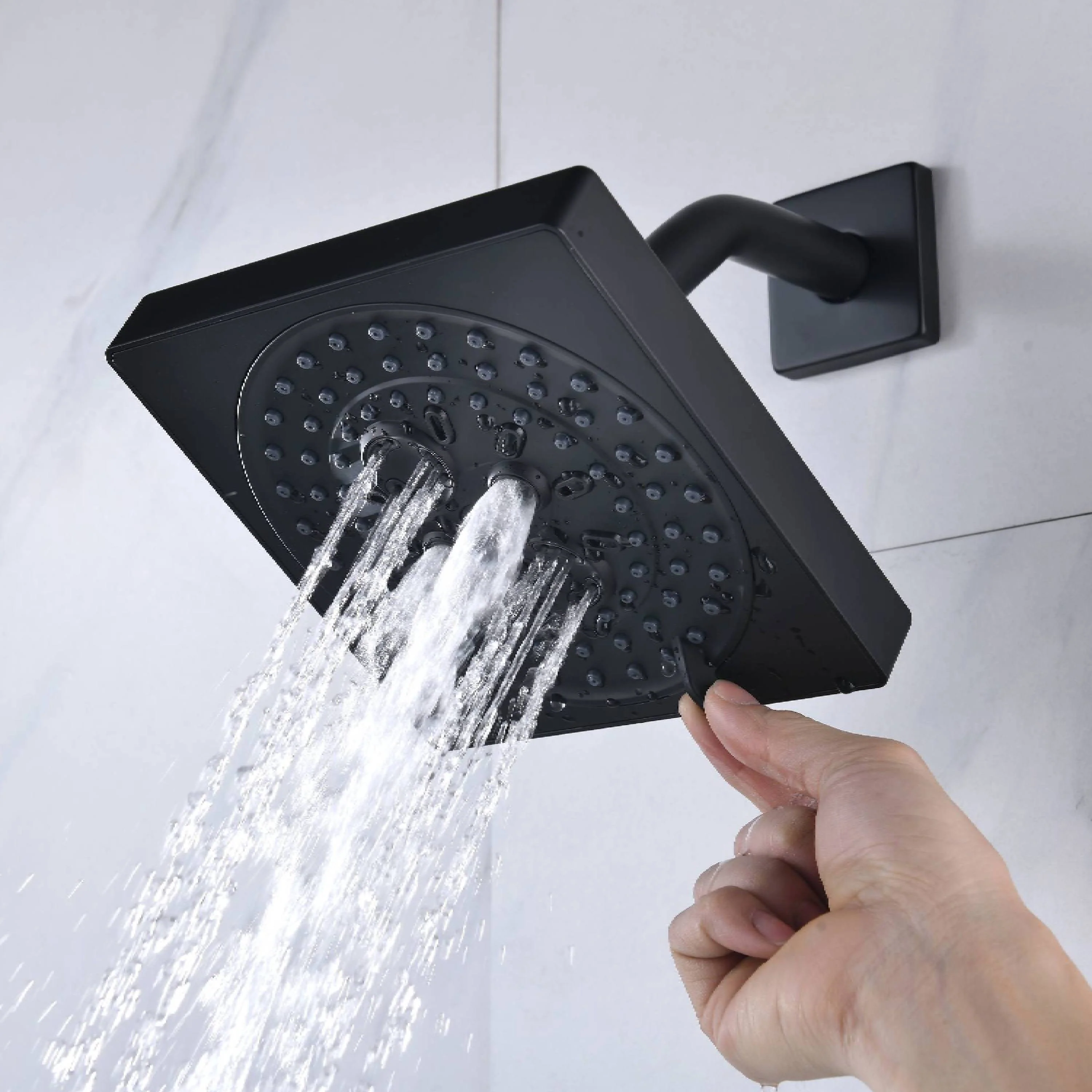 Flush Mount Shower Faucet Set with 4-Way Digital Thermostatic Control, 64-Color LED Lights - Image 12