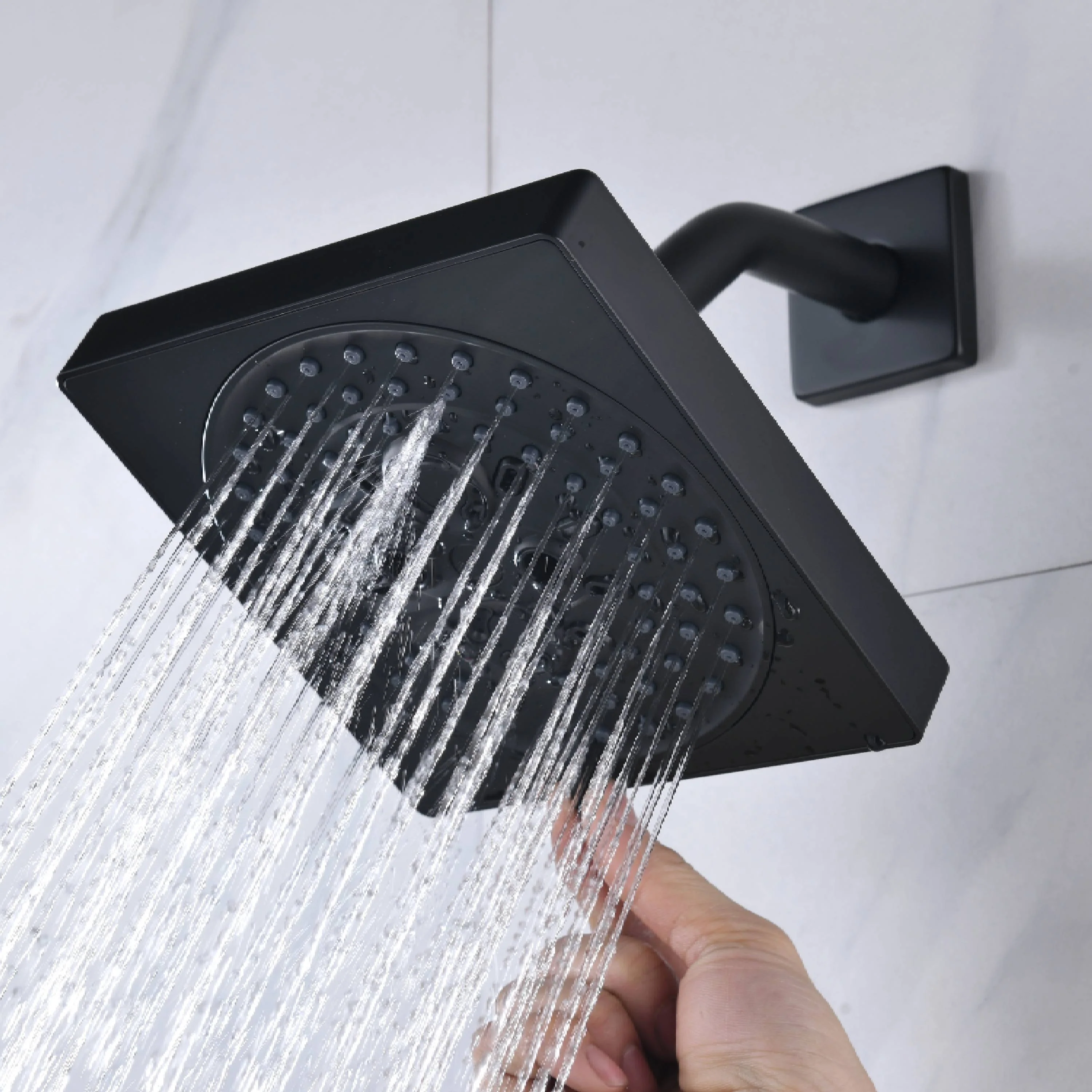 Flush Mount Shower Faucet Set with 4-Way Digital Thermostatic Control, 64-Color LED Lights - Image 13