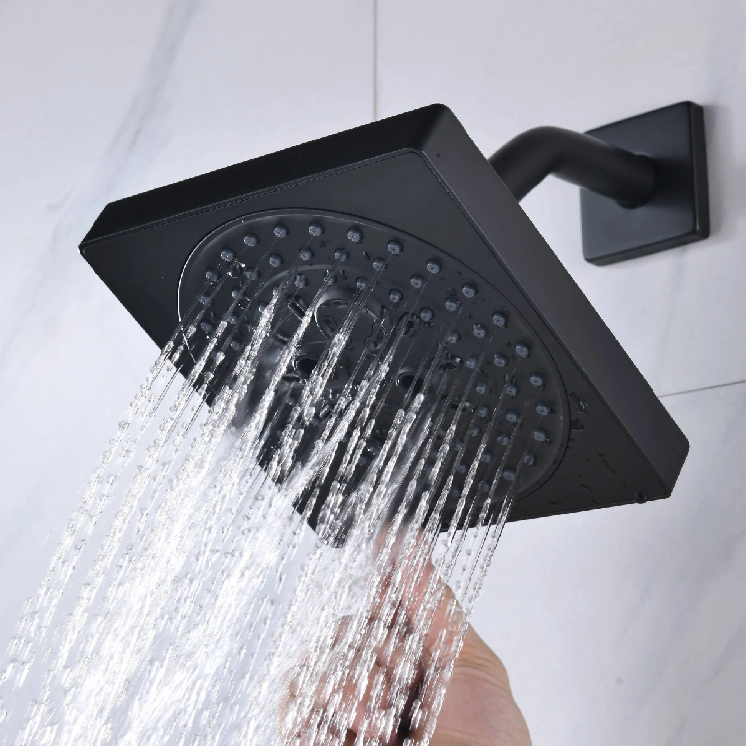 Flush Mount Shower Faucet Set with 4-Way Digital Thermostatic Control, 64-Color LED Lights - Image 14