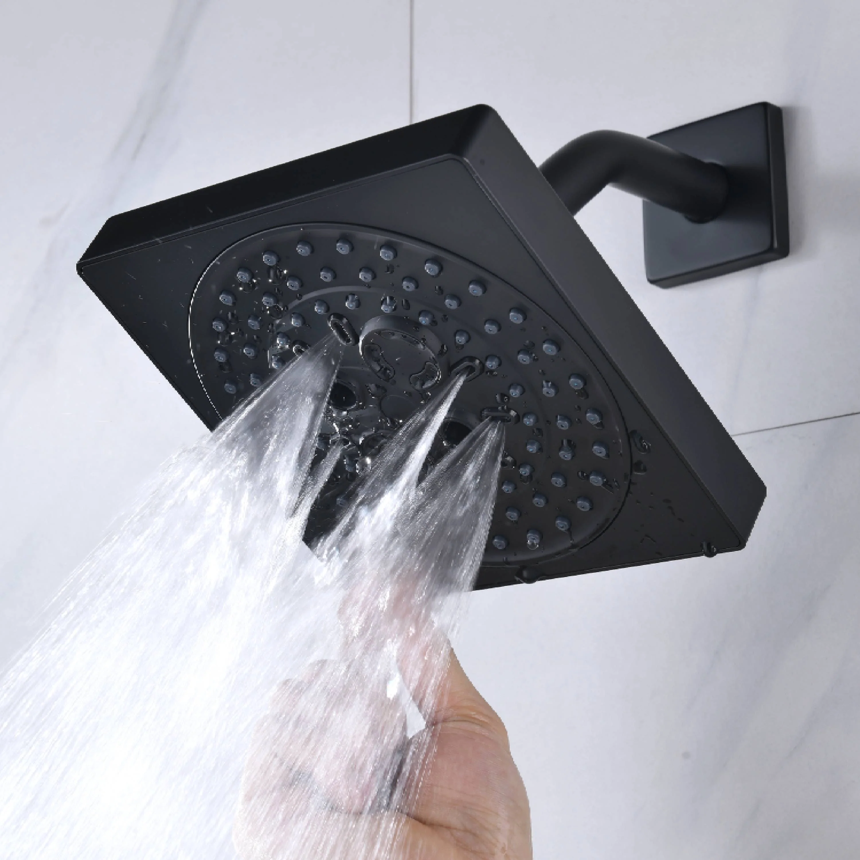 Flush Mount Shower Faucet Set with 4-Way Digital Thermostatic Control, 64-Color LED Lights - Image 15
