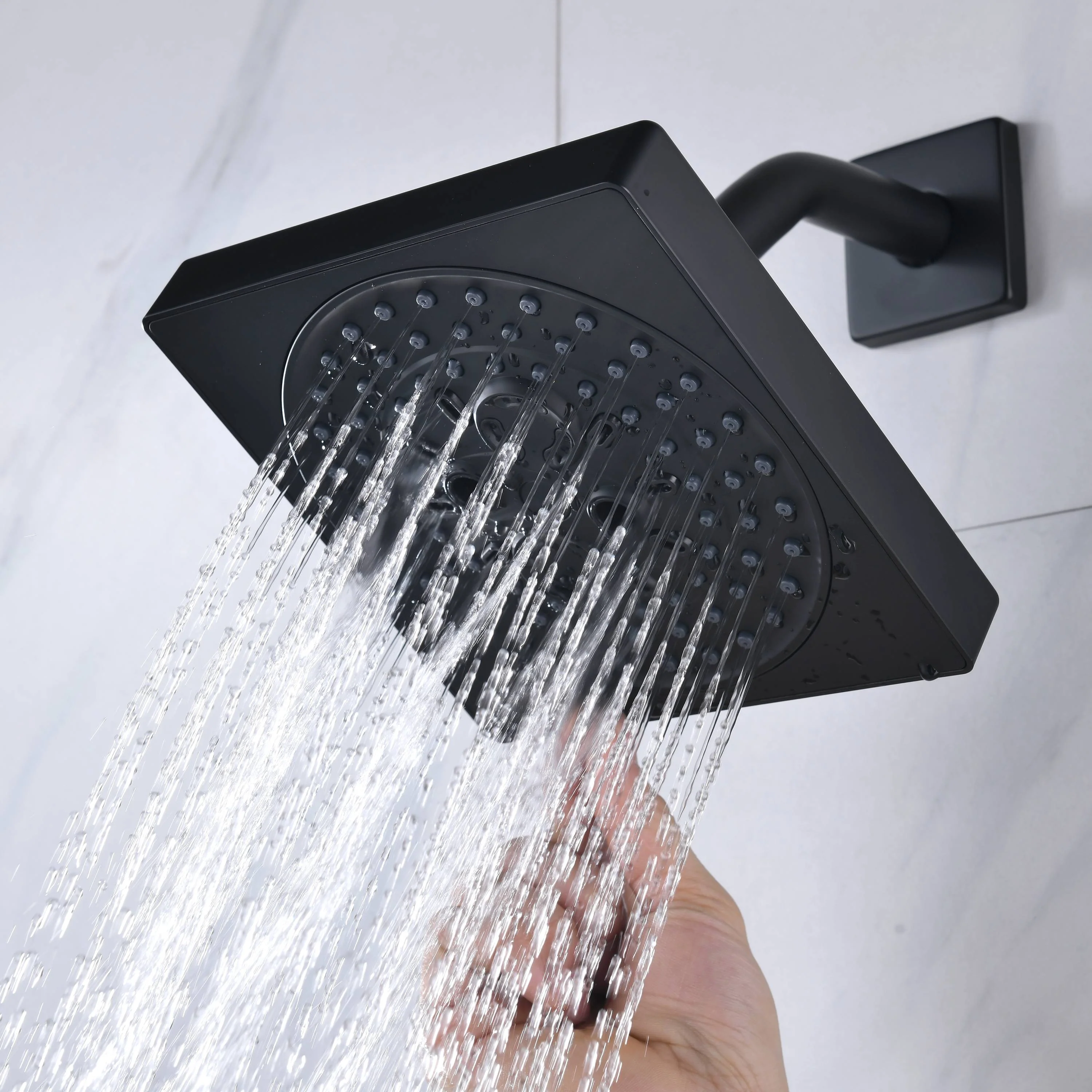 Flush Mount Shower Faucet Set with 4-Way Digital Thermostatic Control, 64-Color LED Lights - Image 9