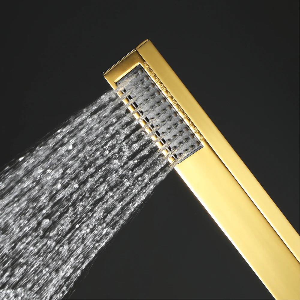 Elegant Gold 23x15 inch LED Music Shower Head with 4-Way Thermostatic Valve for Simultaneous and Independent Operation - Image 14