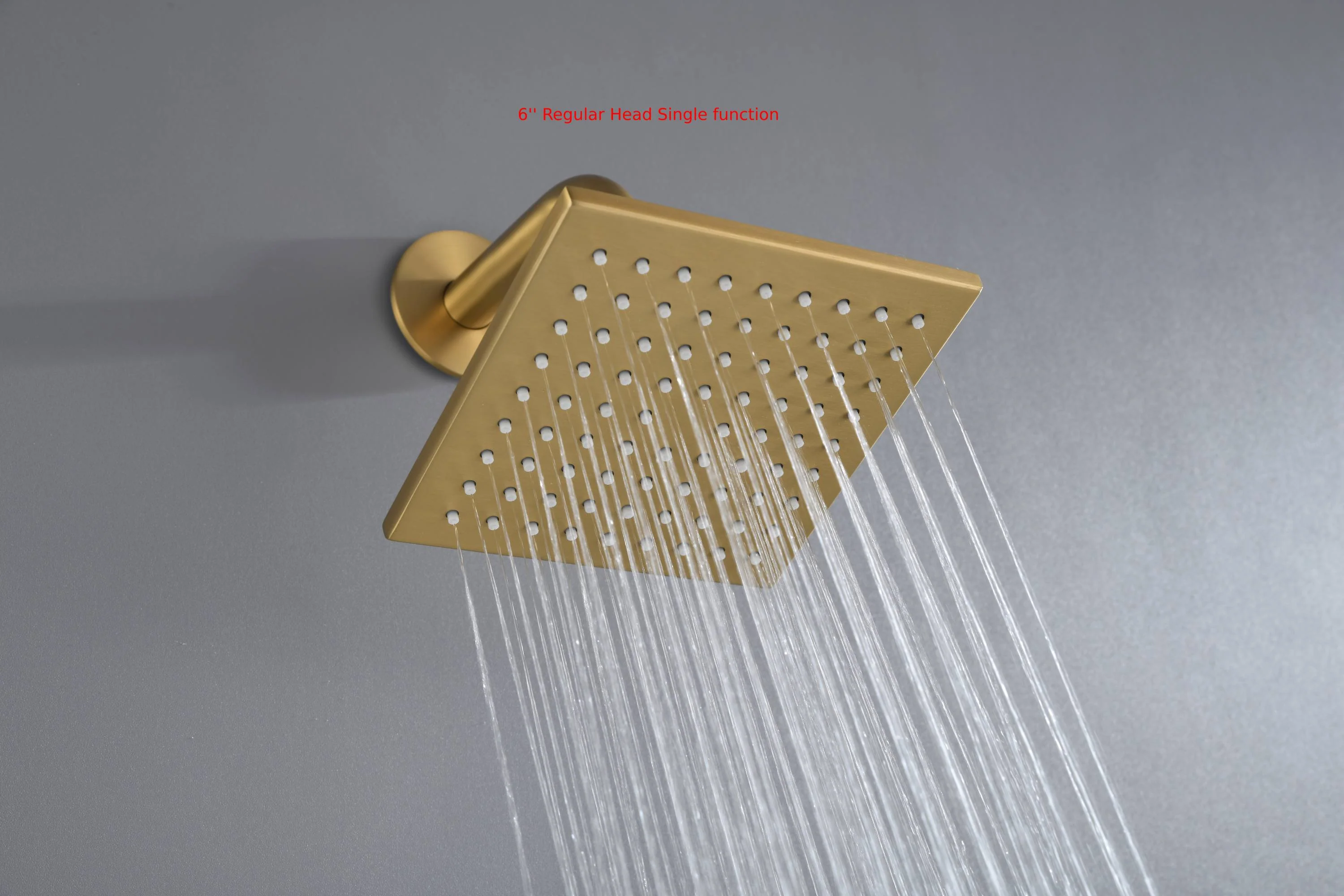 Brushed gold Ceiling mount rainfall shower head 3 way Thermostatic Shower system with 6 inch high water pressure shower head wall mount - Image 16