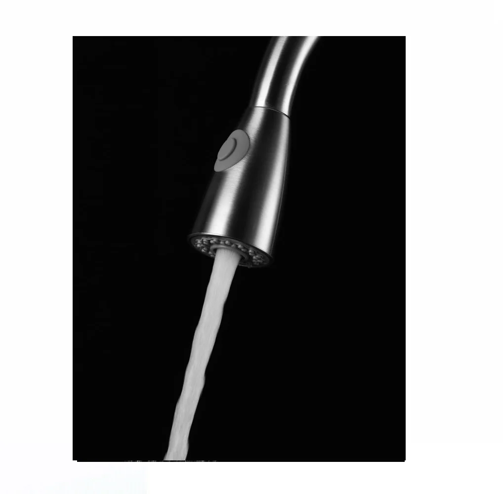 Brushed Nickel Pull Out Spray Pull out  Kitchen Sink Tap Single Lever Mixer Faucet - Image 4
