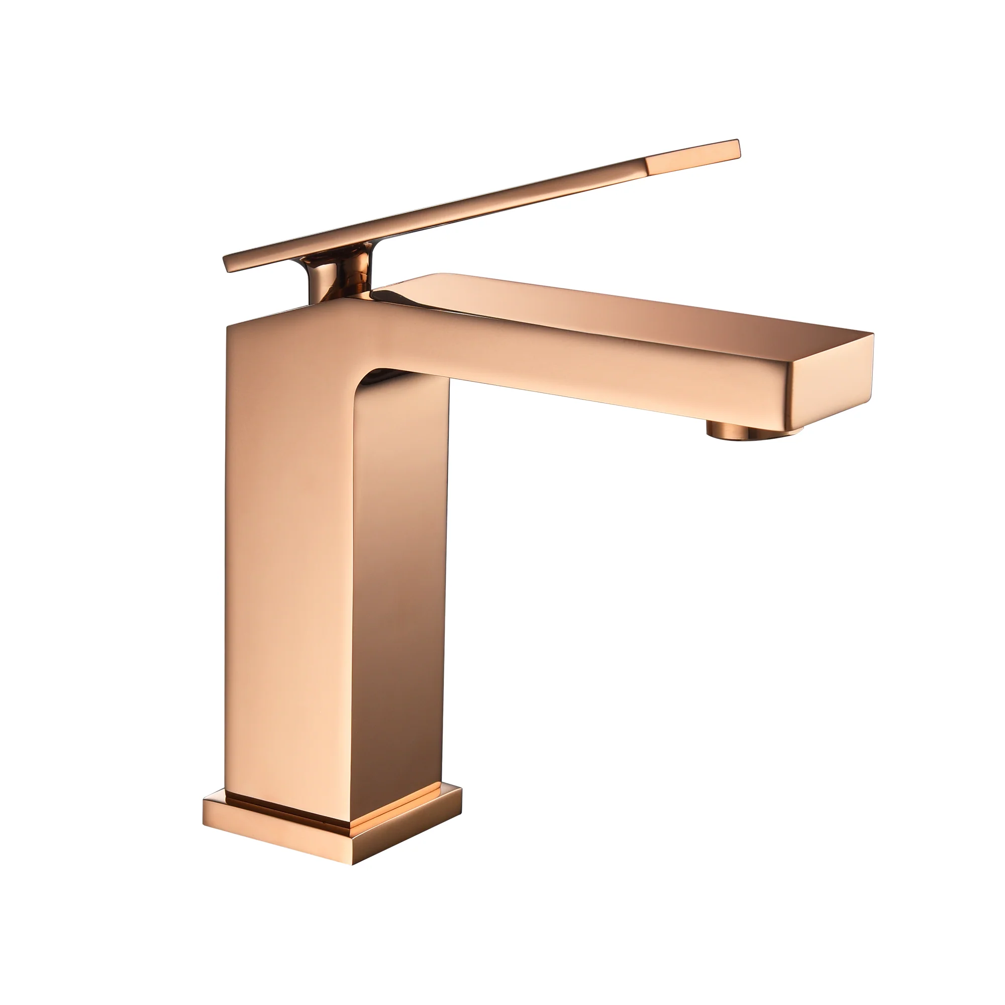 Rose Gold Single Handle Bathroom Sink Faucet with Pop-Up Overflow Drain - Image 4
