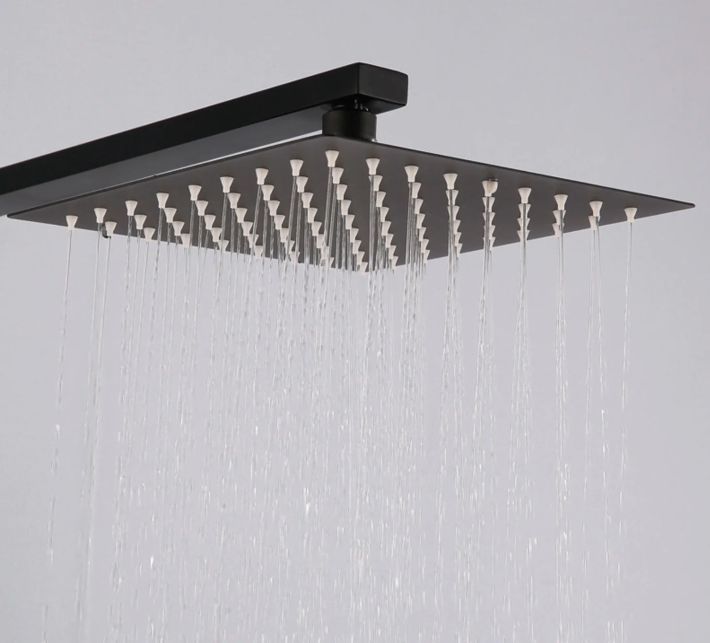 Matte Black Rain Shower Faucet Wall Mounted Bathtub Shower Hand Shower Mixer - Image 3