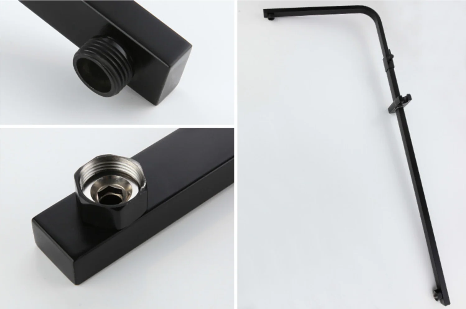 Matte Black Rain Shower Faucet Wall Mounted Bathtub Shower Hand Shower Mixer - Image 4