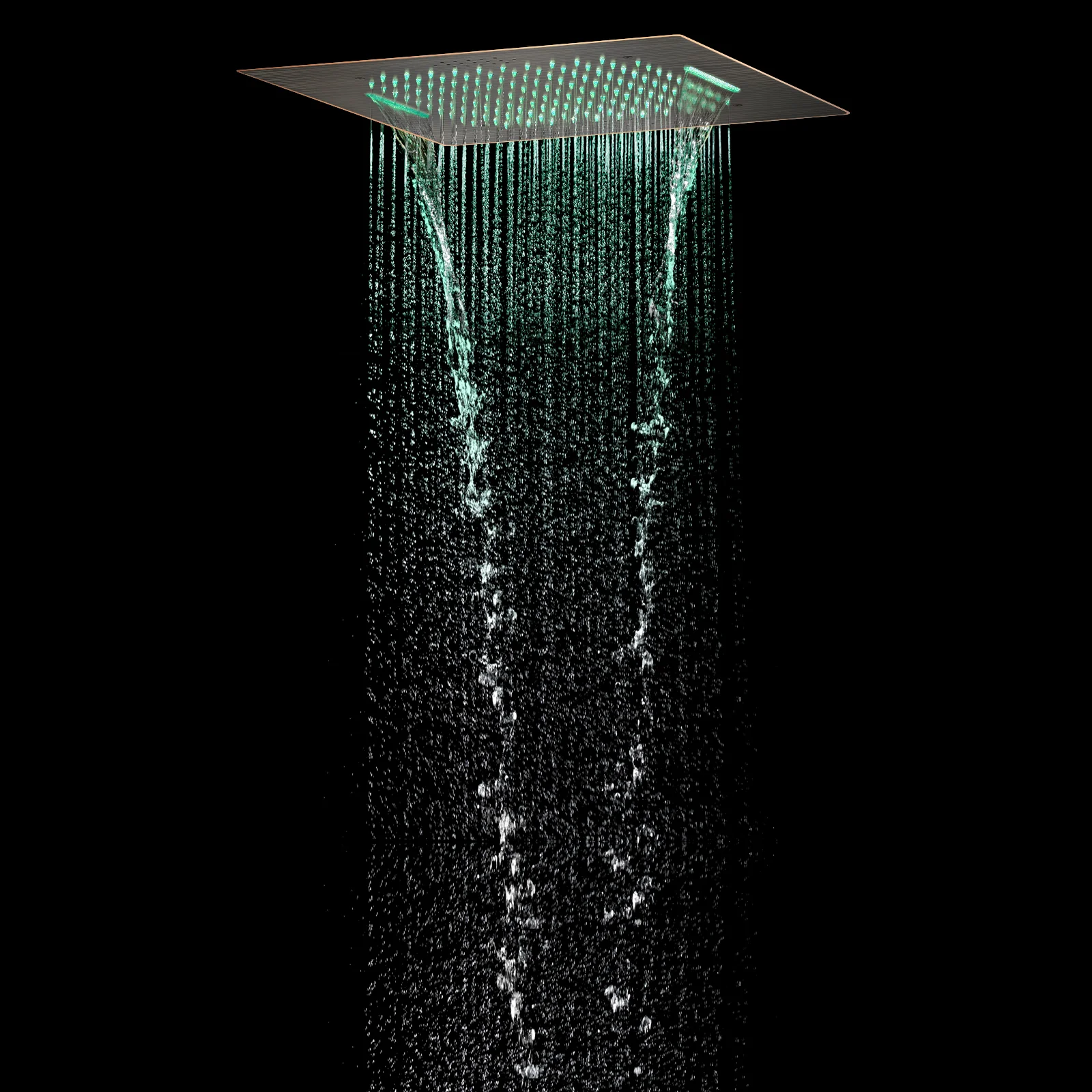 Oil Rubber Bronze Flush Mount 20 inch Rainfall Waterfall Shower head 4 Way digital display shower faucet with regular head - Image 6