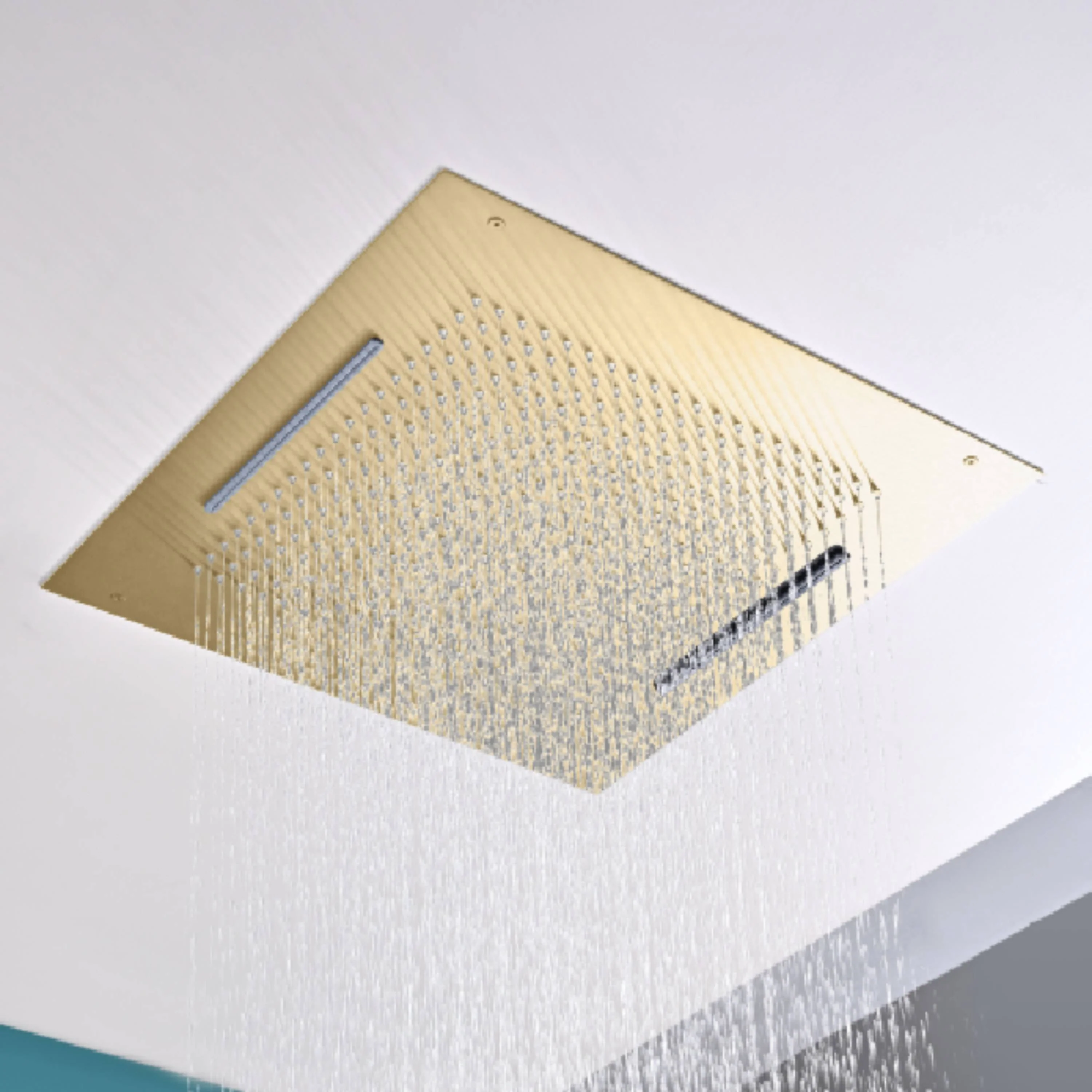Flushed Mounted Matte Black Or Brushed Nickel Or Brushed Gold 20-Inch Rainfall Waterfall Shower Head: Pure Elegance and Functionality - Image 6