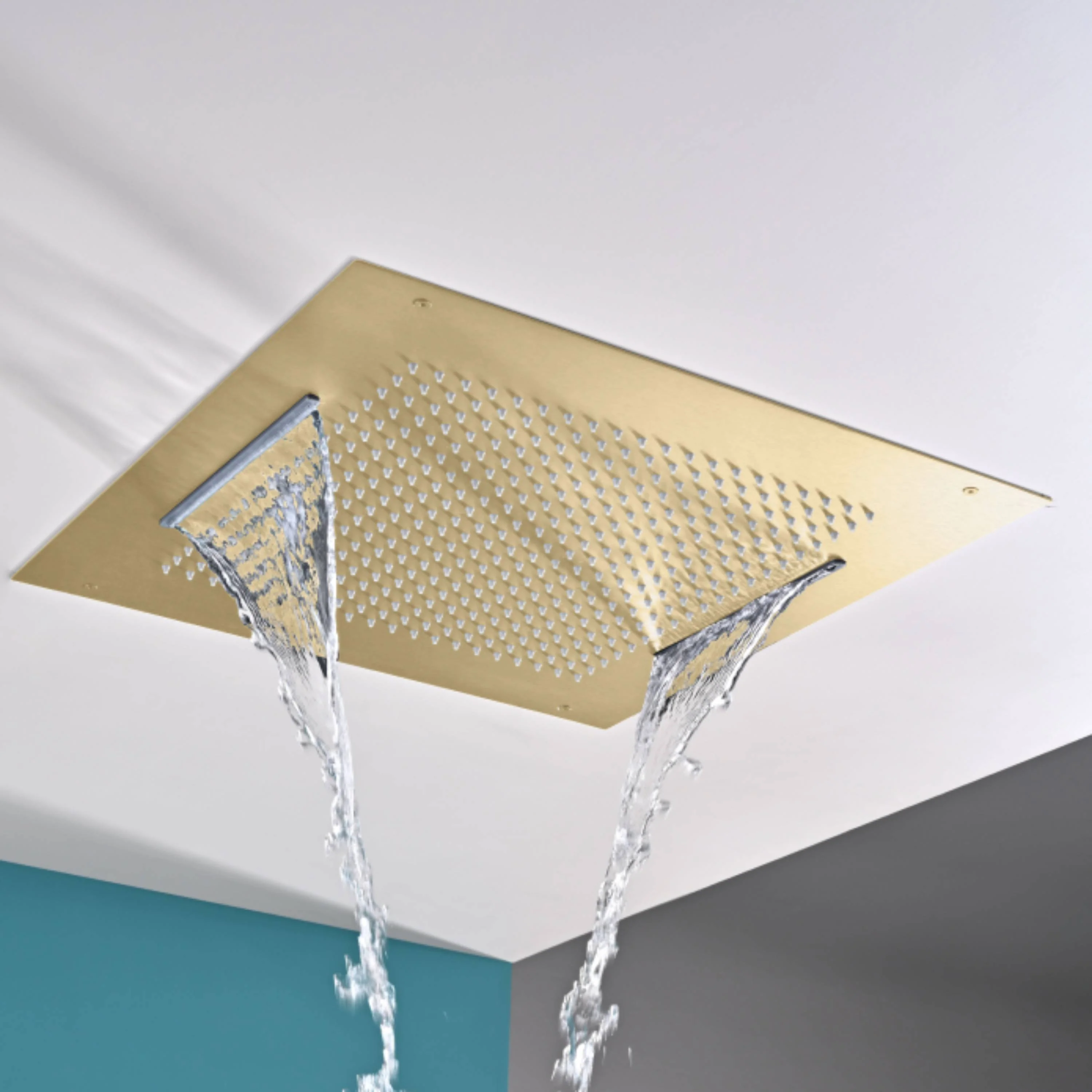 Flushed Mounted Matte Black Or Brushed Nickel Or Brushed Gold 20-Inch Rainfall Waterfall Shower Head: Pure Elegance and Functionality - Image 7