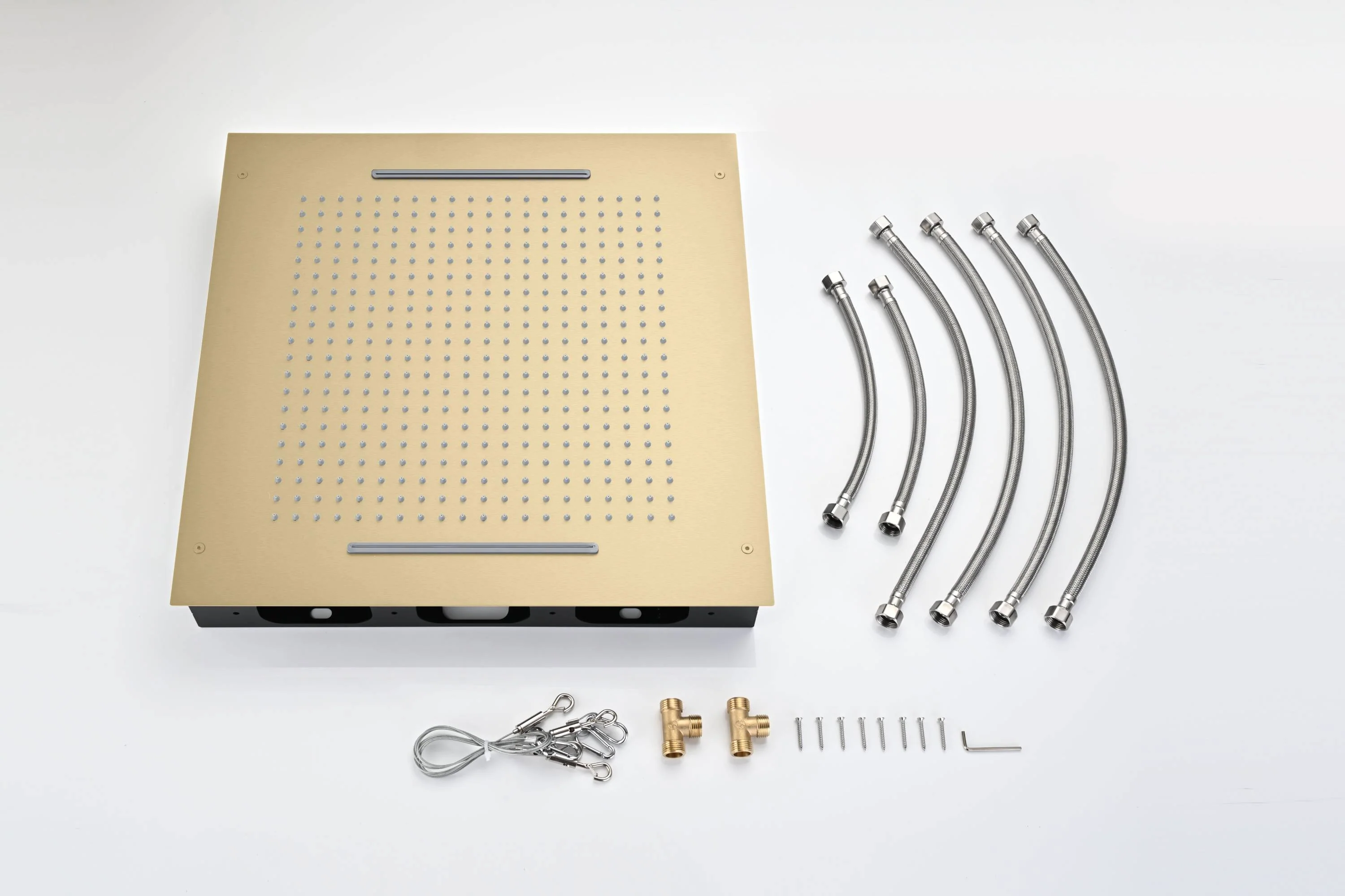 Flushed Mounted Matte Black Or Brushed Nickel Or Brushed Gold 20-Inch Rainfall Waterfall Shower Head: Pure Elegance and Functionality - Image 8