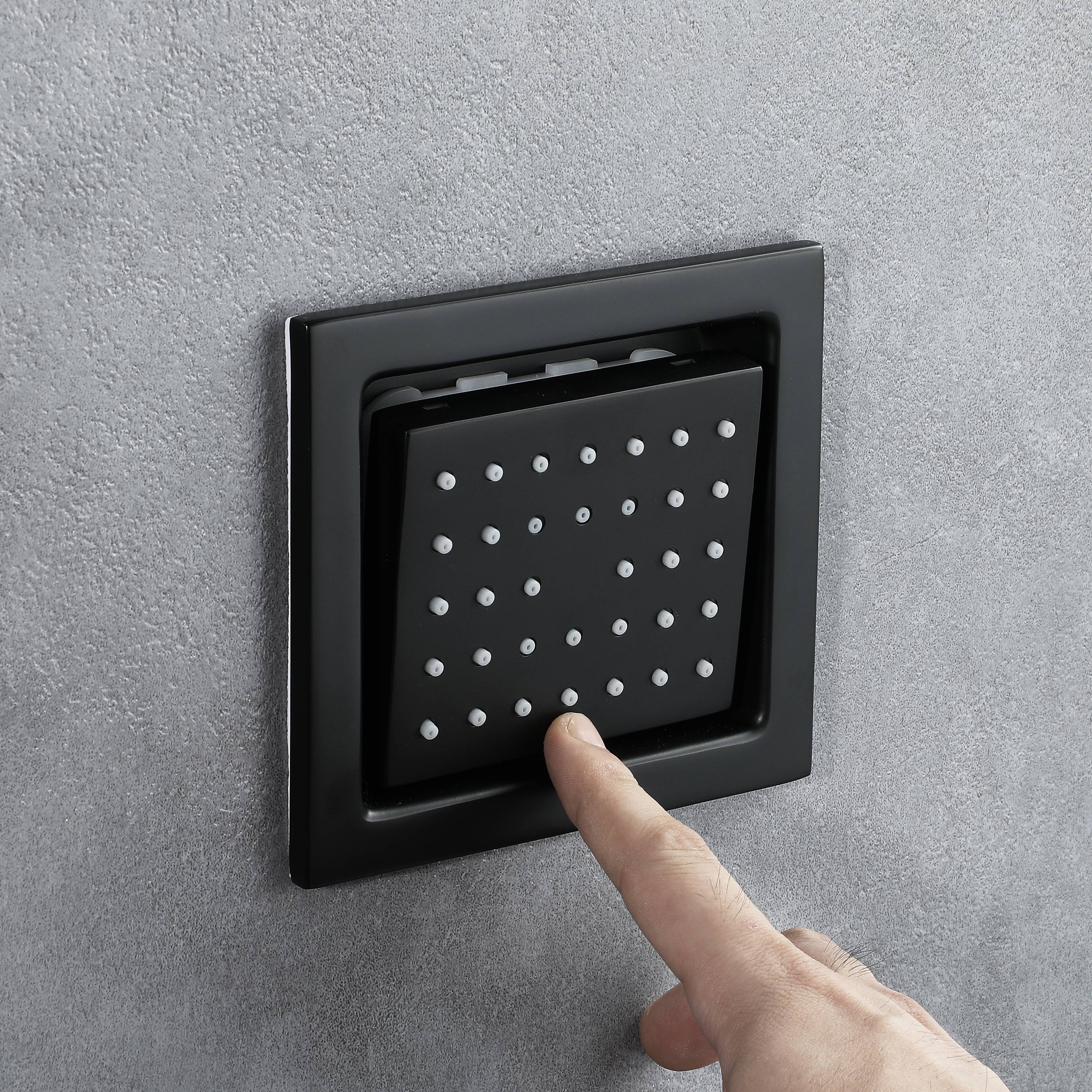 Matte Black 35" Bluetooth Music LED Shower System with Waterfall, 6-Way Touch Digital Thermostatic Valve, 3 Body Jets - Image 17