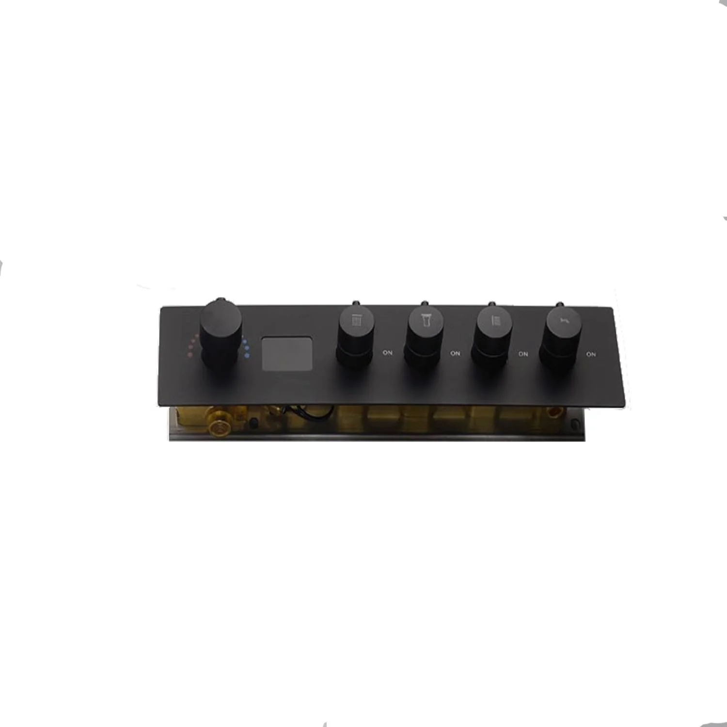 matte black 4 way digital thermostatic rough in valve with trim - Image 2