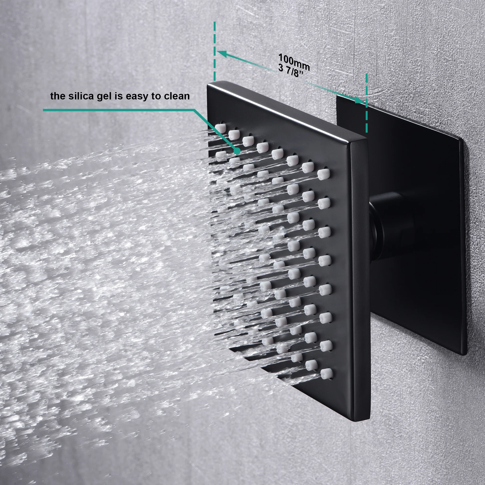 matte black ceiling mount 12 inch or 16 inch rain head 3 way digital display thermostatic shower faucet with large body sprayers - Image 10