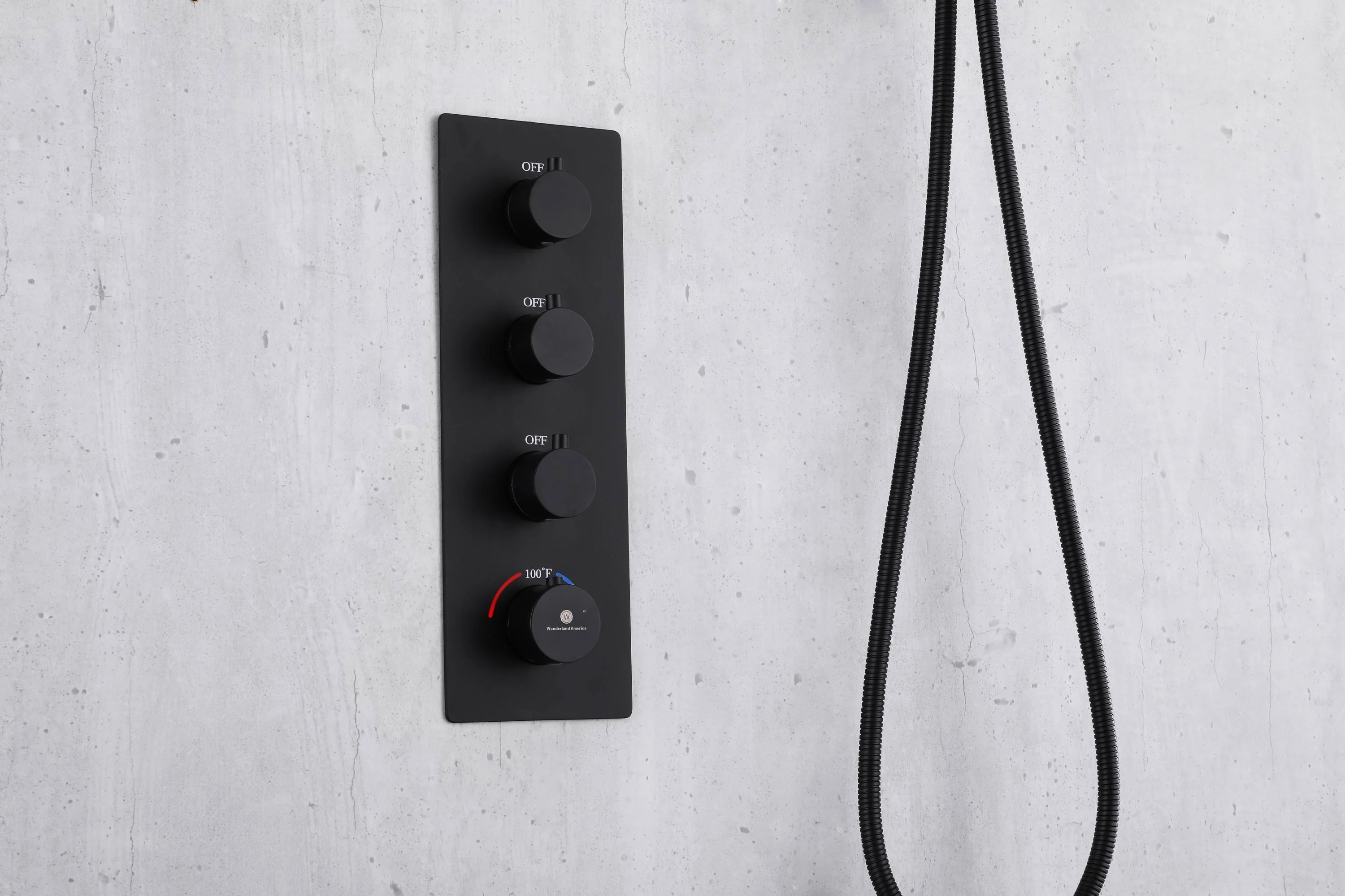 Matte Black Flush Mounted 20" or 24" Rain Head Shower with 3-Way Thermostatic System - Image 12