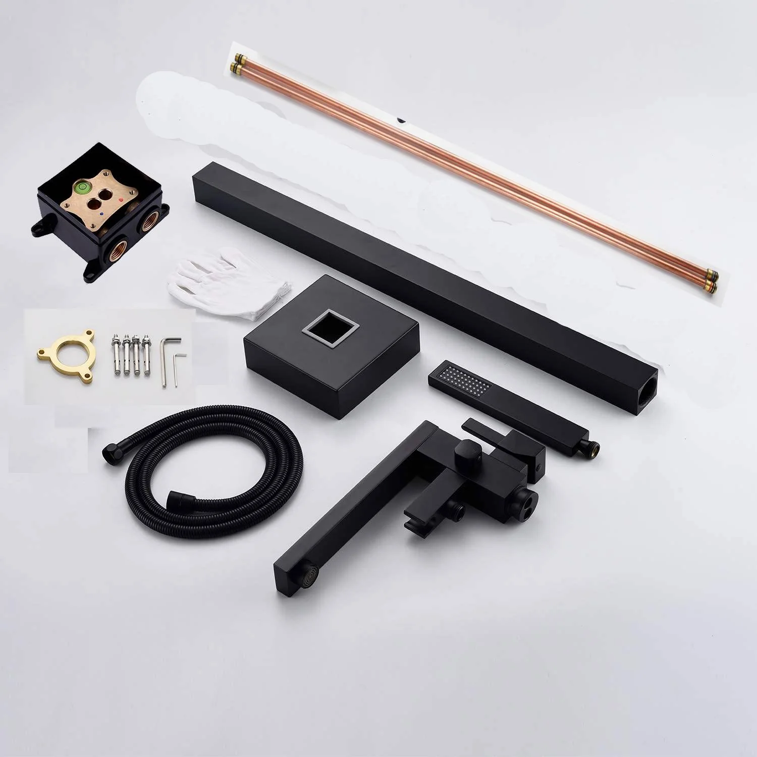 Matte Black Freestanding Single Handle Bathtub Faucet: Featuring a Handheld Sprayer for Added Convenience and Style - Image 4