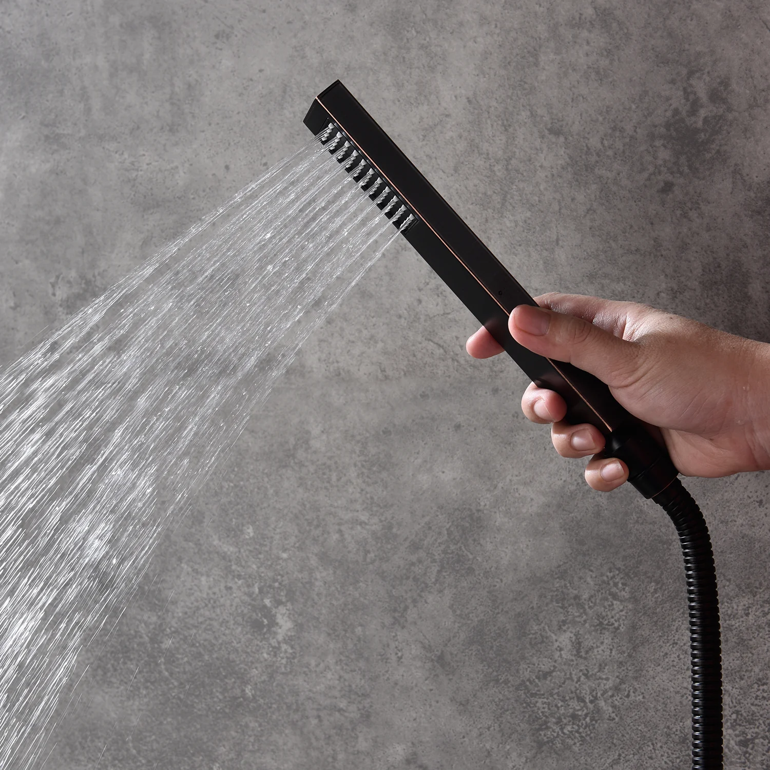 Matte Black Freestanding Single Handle Bathtub Faucet: Featuring a Handheld Sprayer for Added Convenience and Style - Image 5