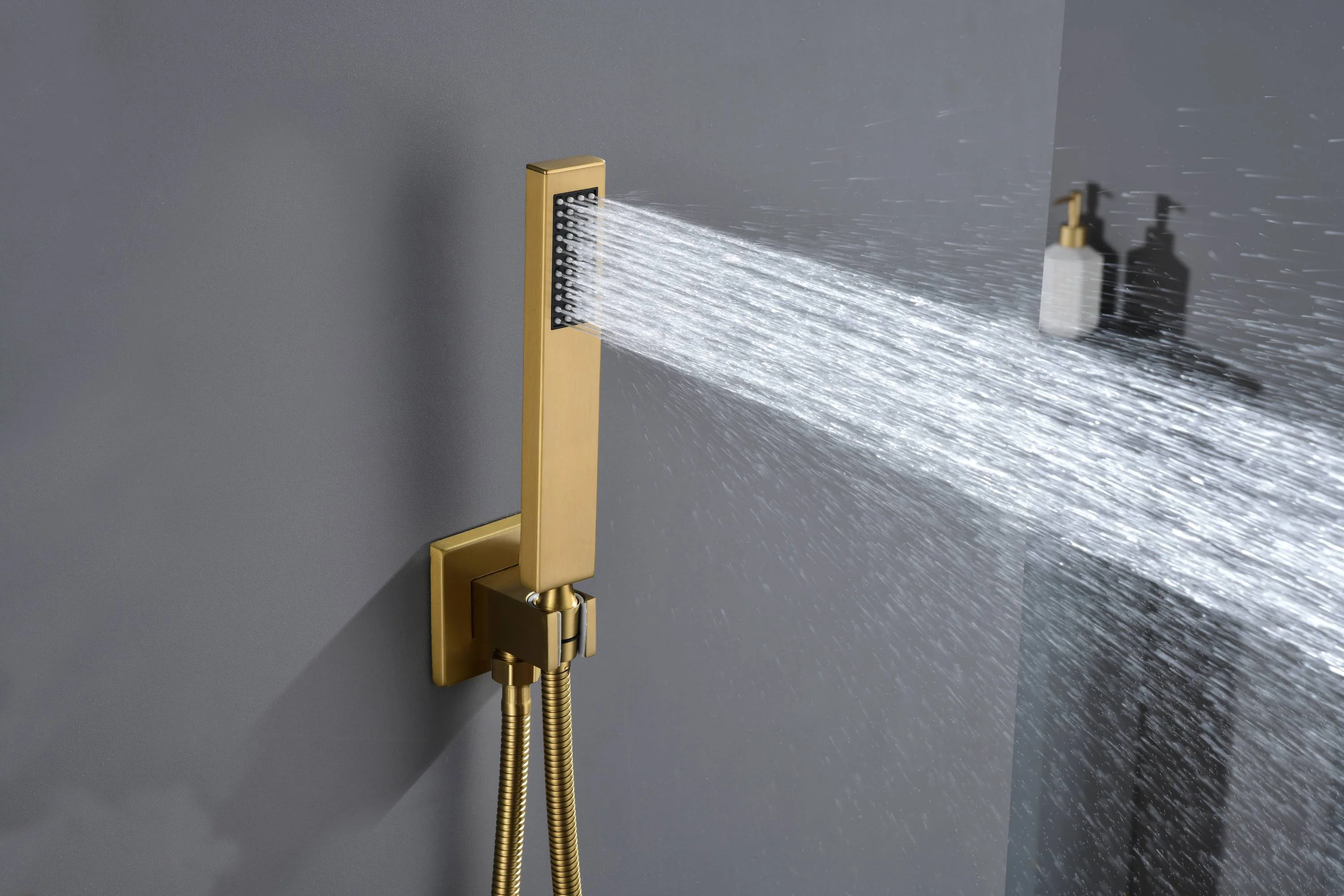 Matte Black or Brushed Gold or Brushed Nickel 16 x 8 inch rainfall Flush mount Shower Head 3-Way digital display touch panel Shower Faucet with 6'' regular head - Image 10