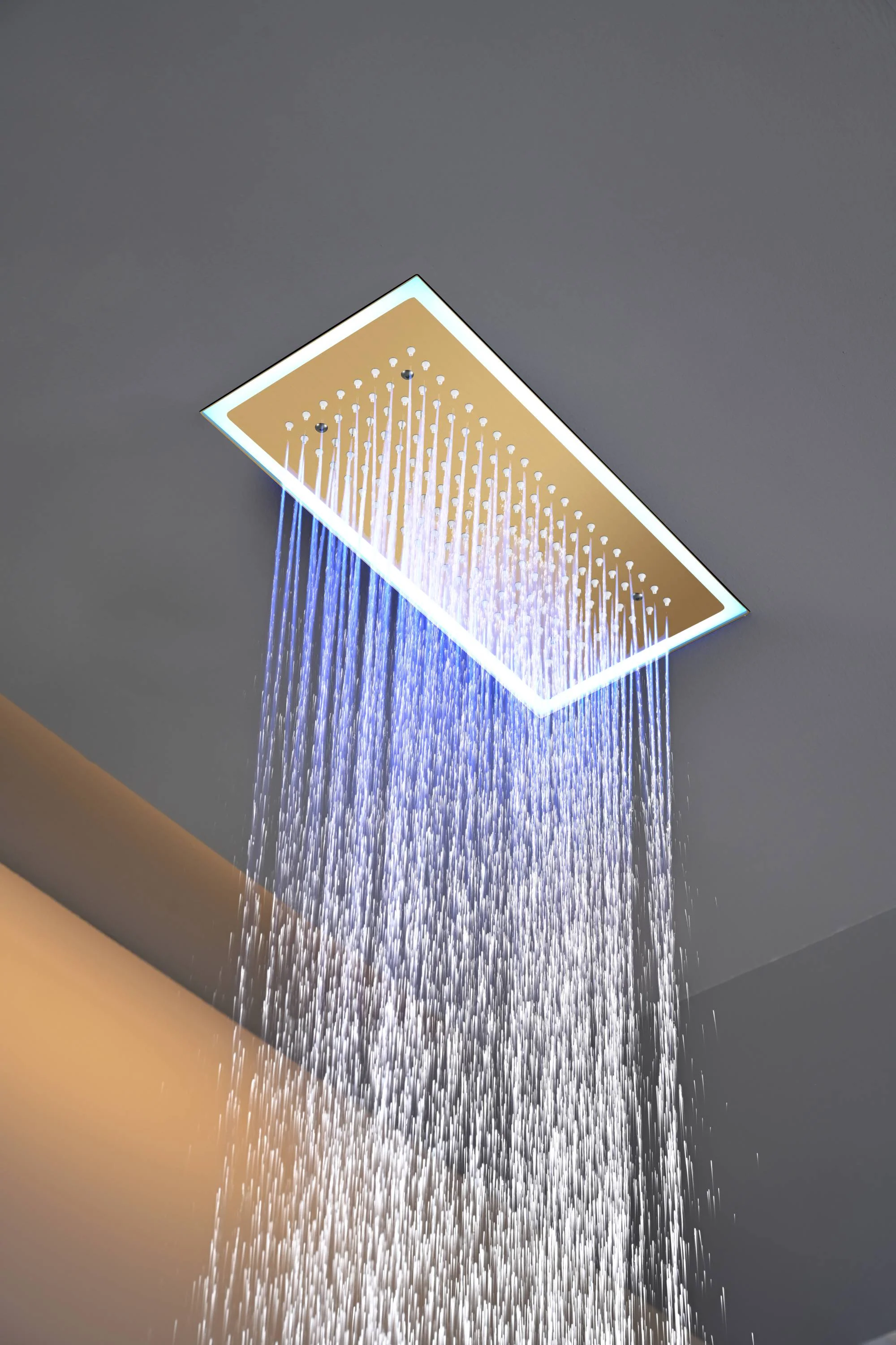 Matte Black or Brushed Gold or Brushed Nickel 16 x 8 inch rainfall Flush mount  Shower Head 3-Way Thermostatic Shower Faucet with 6'' regular head - Image 26