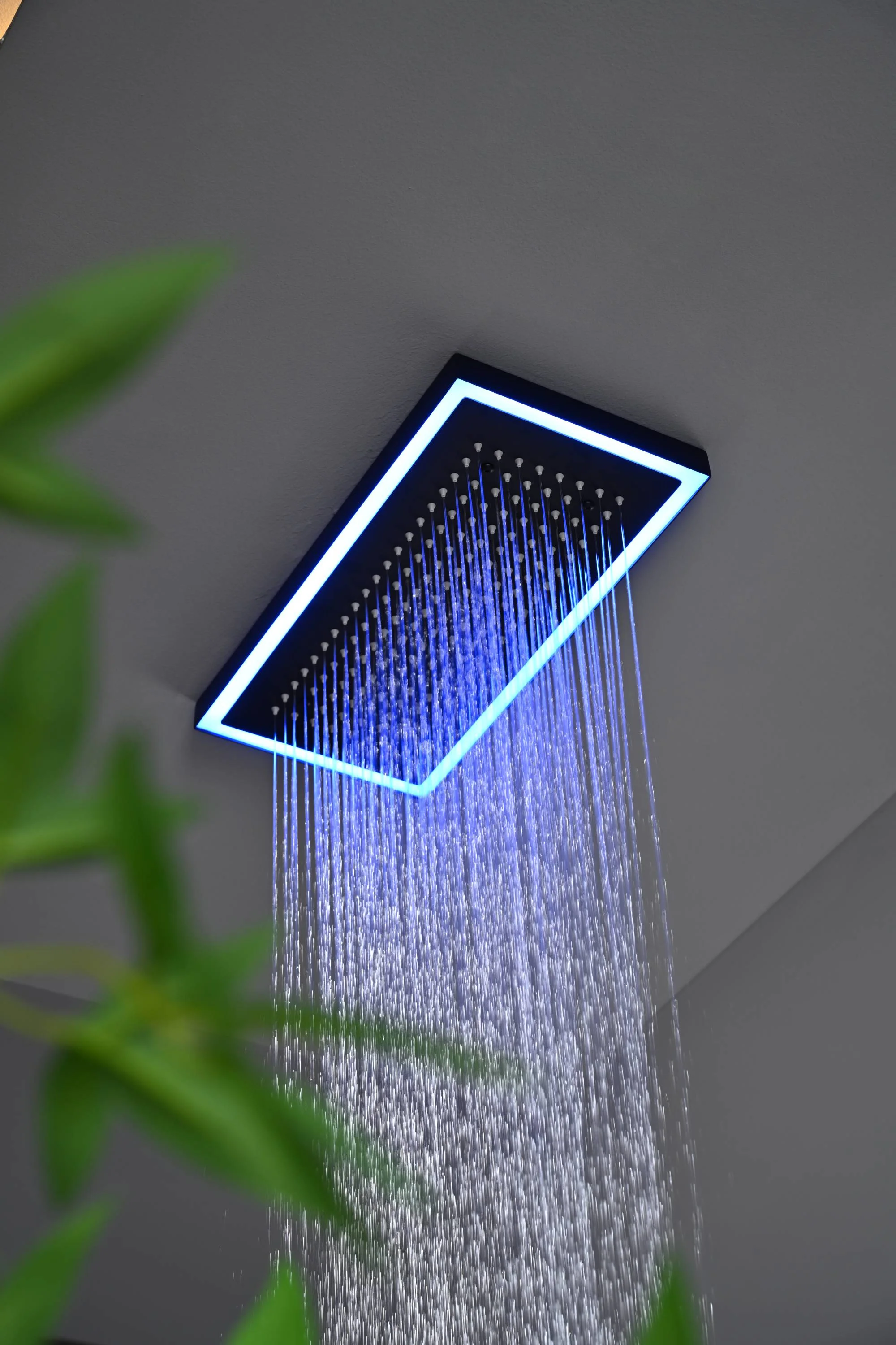 Matte Black or Brushed Gold or Brushed Nickel 16 x 8 inch rainfall Flush mount  Shower Head 3-Way Thermostatic Shower Faucet with 6'' regular head - Image 37