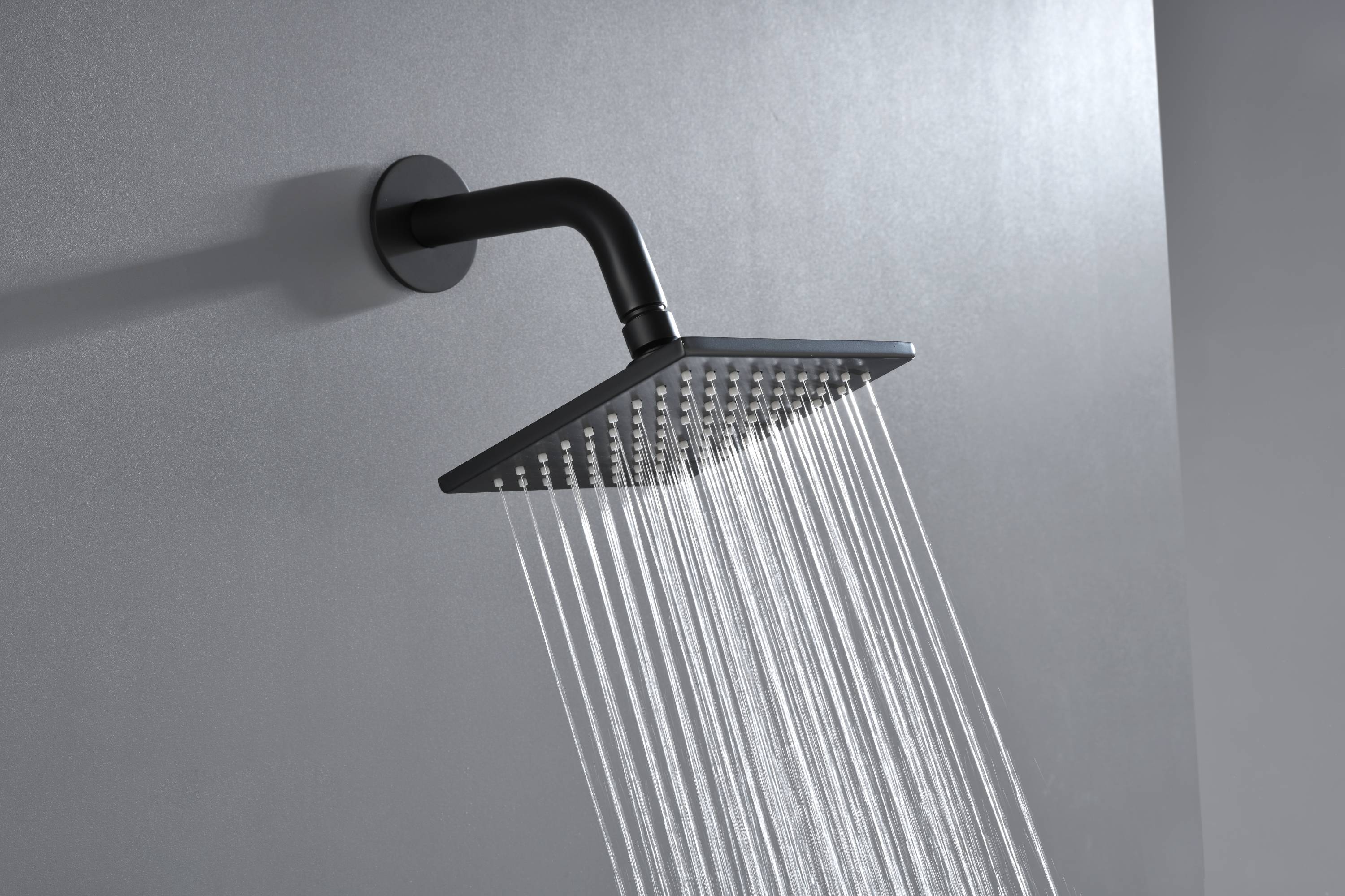Matte Black or Brushed Gold or Brushed Nickel 16 x 8 inch rainfall Flush mount  Shower Head 3-Way Thermostatic Shower Faucet with 6'' regular head - Image 44