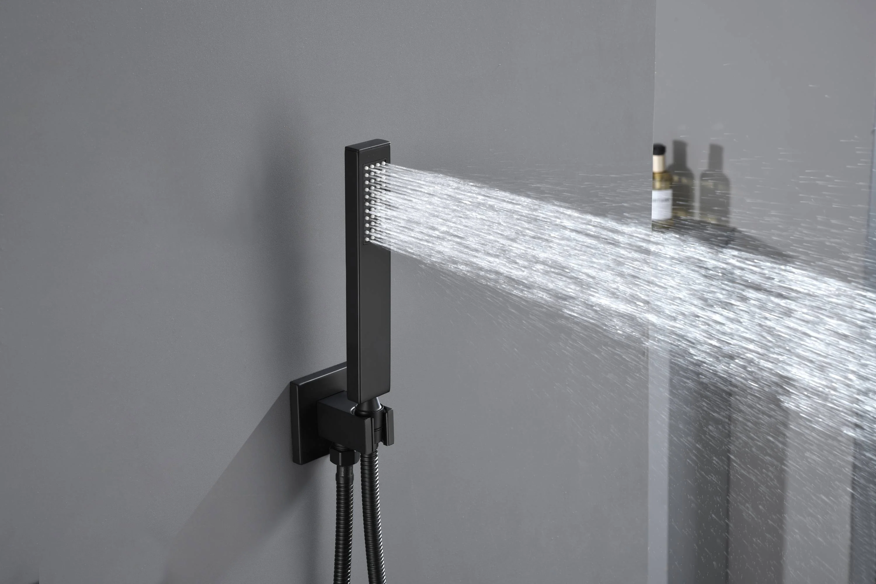 Matte Black or Brushed Gold or Brushed Nickel 16 x 8 inch rainfall Flush mount Shower Head 3-Way digital display touch panel Shower Faucet with 6'' regular head - Image 23