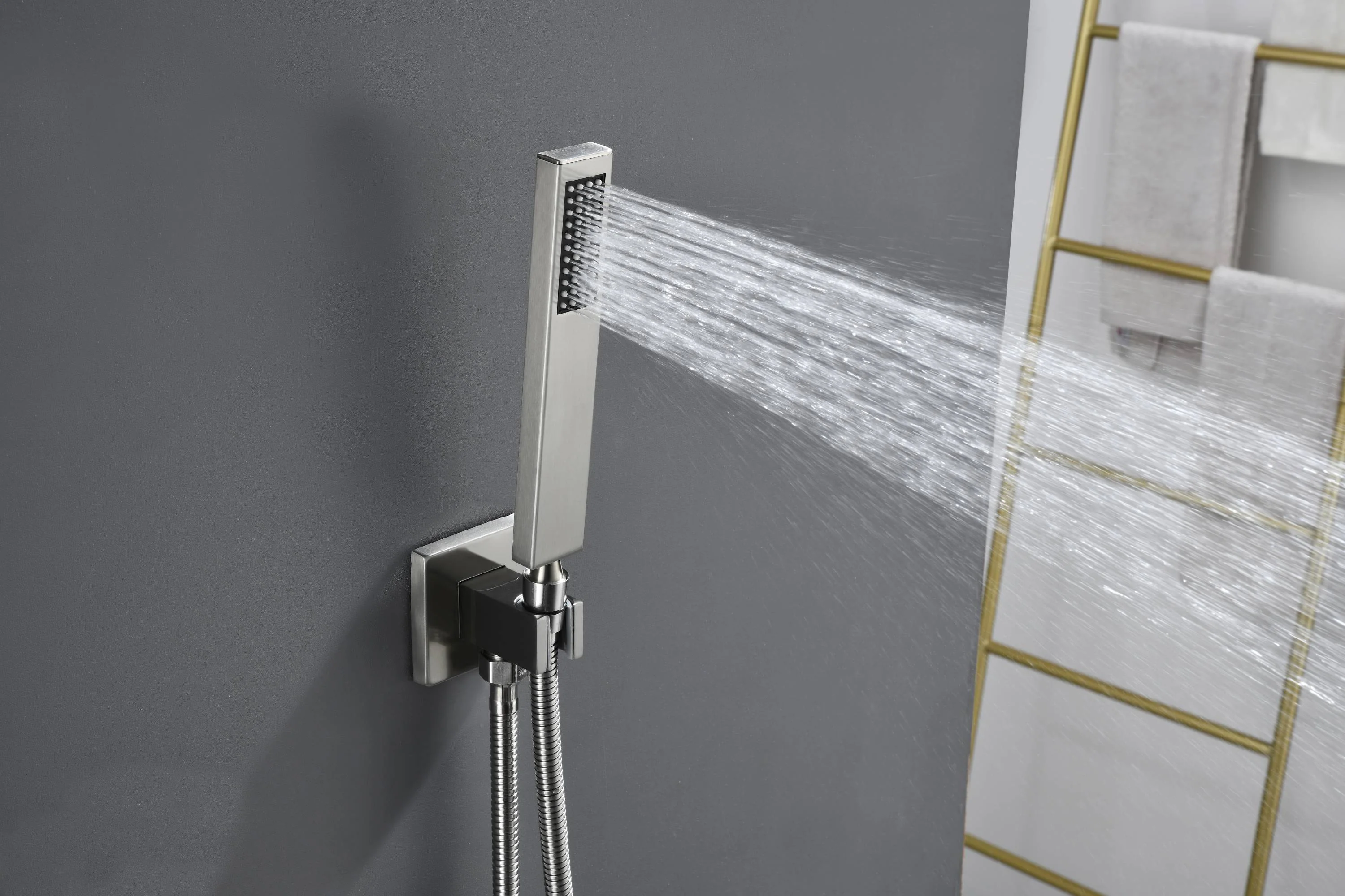 Matte Black or Brushed Gold or Brushed Nickel 16 x 8 inch rainfall Flush mount Shower Head 3-Way digital display touch panel Shower Faucet with 6'' regular head - Image 24