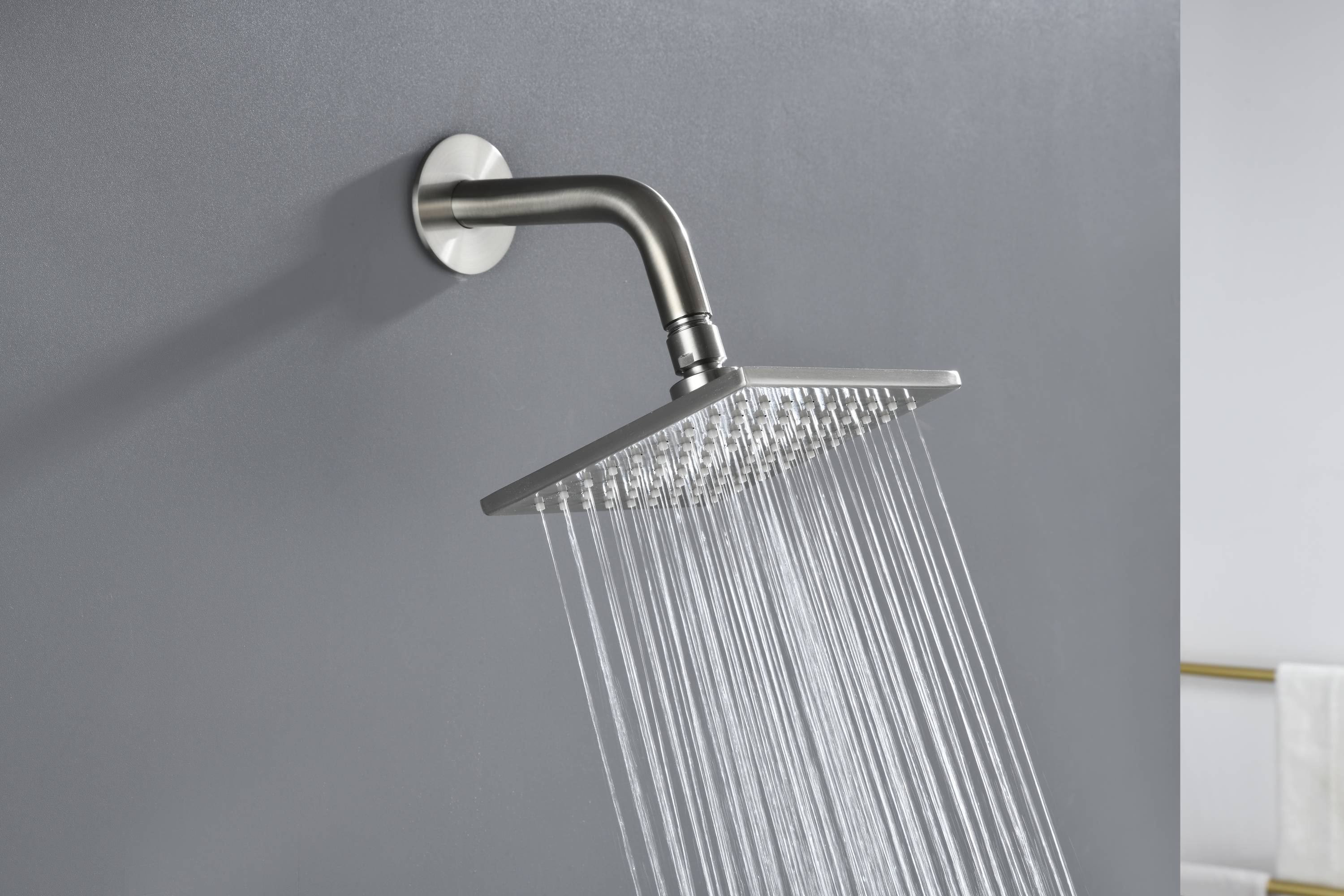 Matte Black or Brushed Gold or Brushed Nickel 16 x 8 inch rainfall Flush mount  Shower Head 3-Way Thermostatic Shower Faucet with 6'' regular head - Image 13
