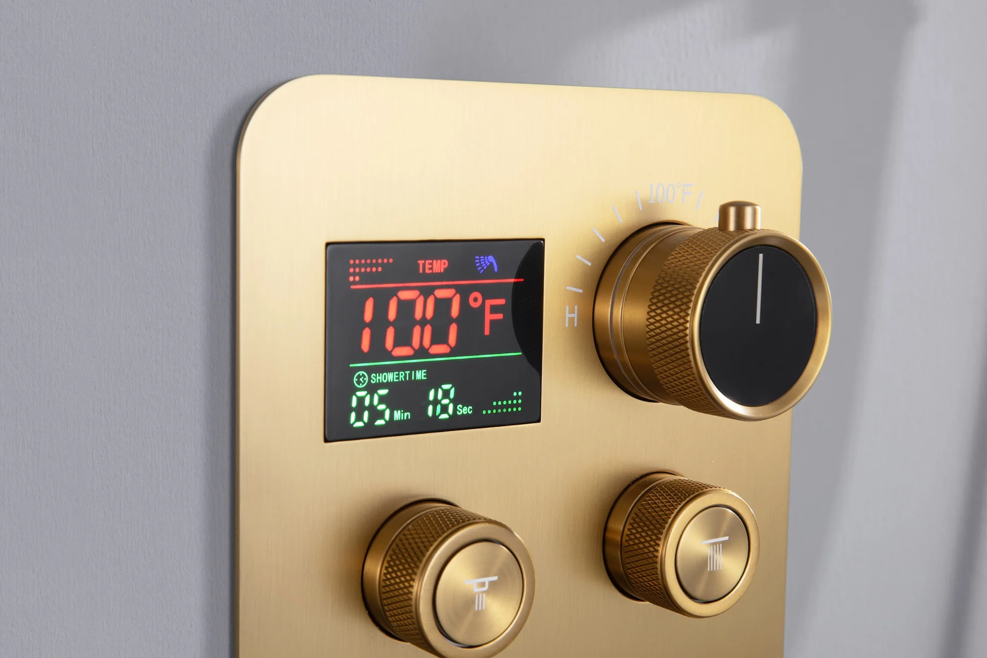 Matte black or Brushed nickel or Brushed Gold 32 x 8-Inch Rainfall Waterfall Flush Mount Shower Head with 4-Way Digital Display Thermostatic Faucet, Body Jets - Image 17